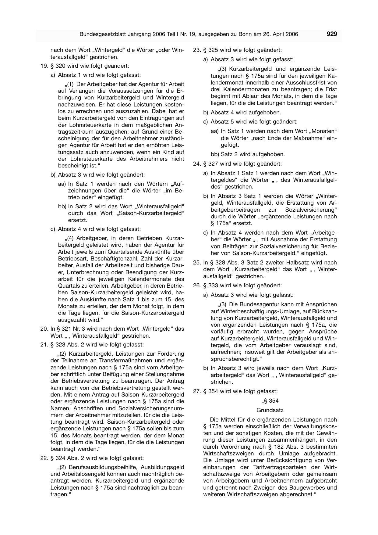BGBl. 2006, Seite 929 — Originalseite als Abbildung