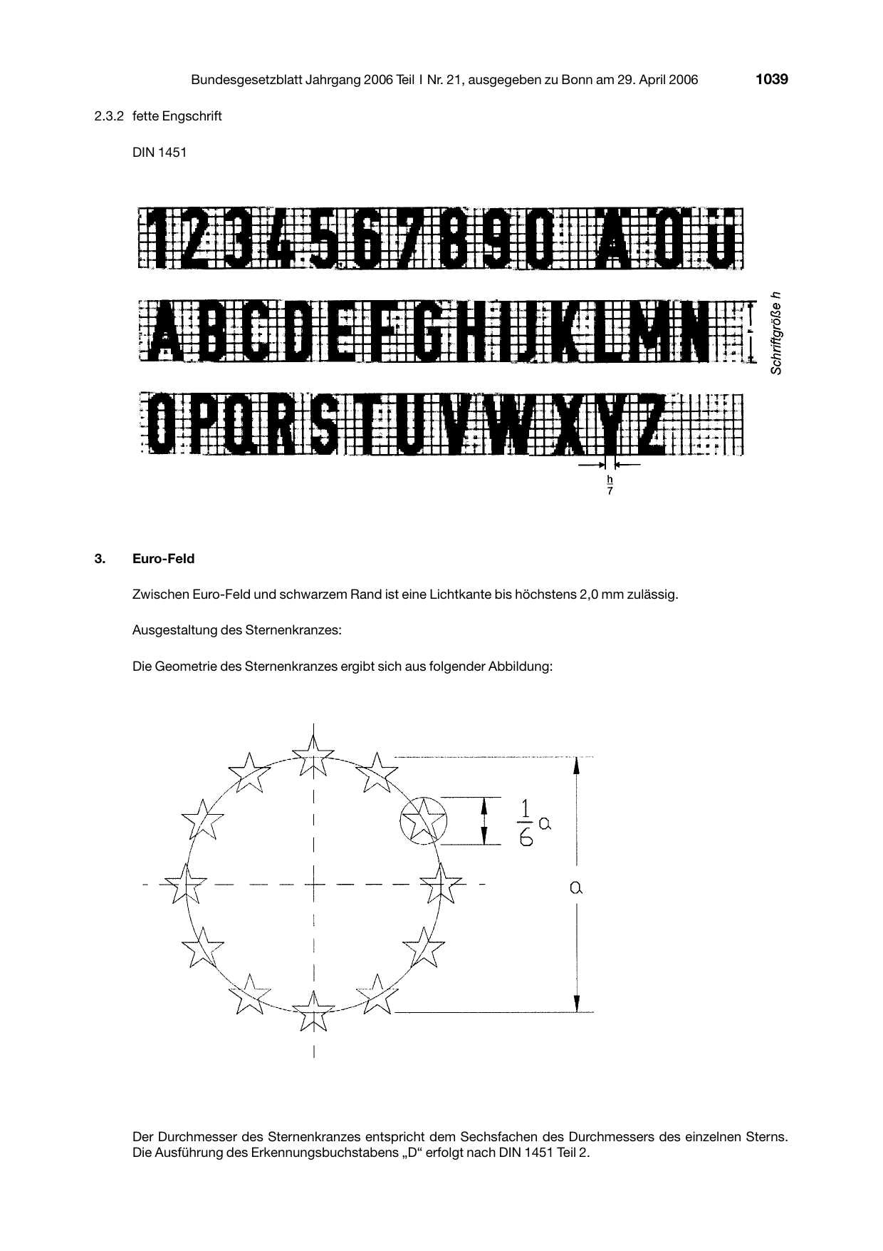 BGBl. 2006, Seite 1039 — Originalseite als Abbildung