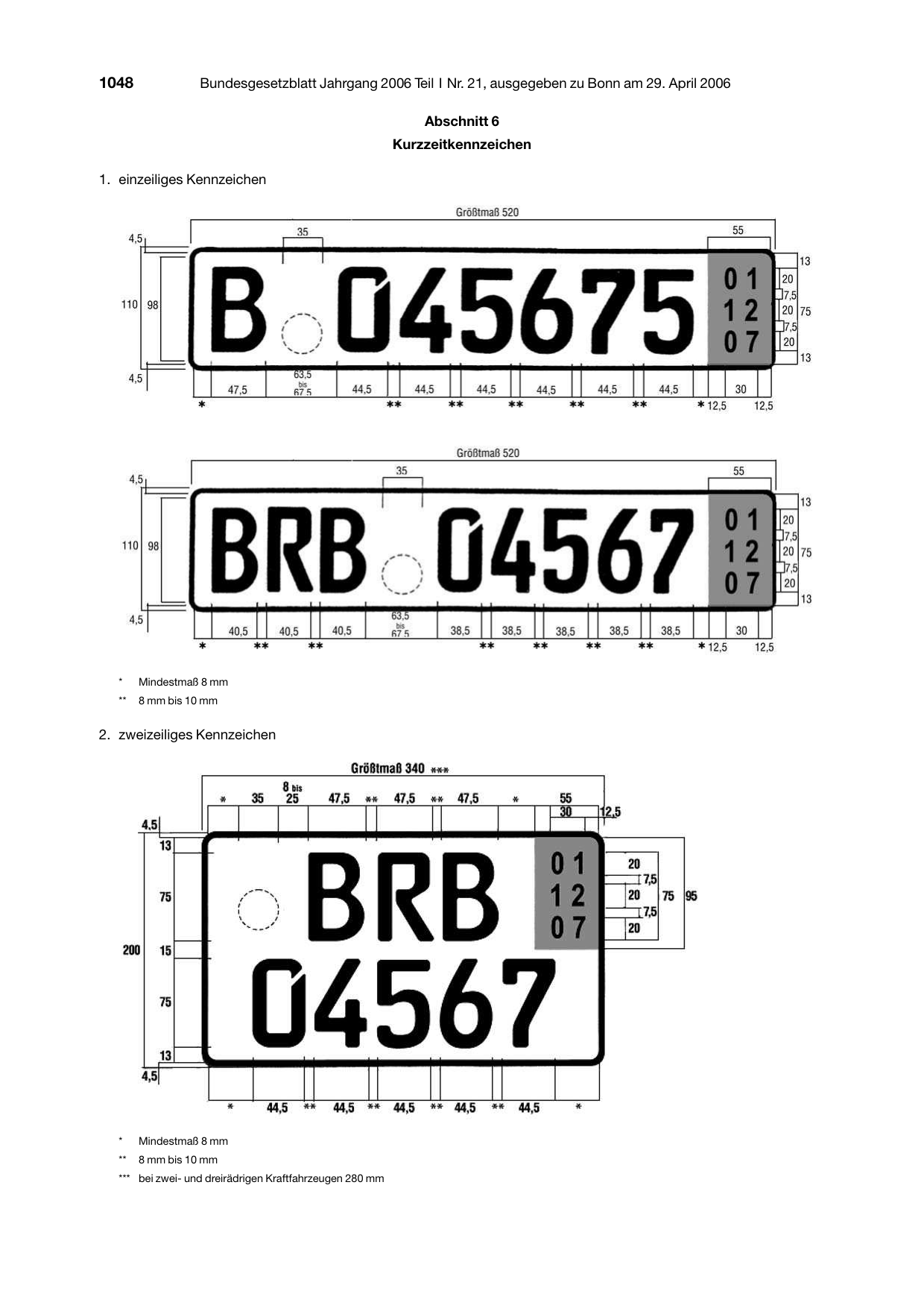 BGBl. 2006, Seite 1048 — Originalseite als Abbildung