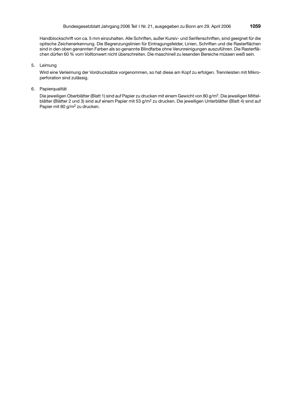 BGBl. 2006, Seite 1059 — Originalseite als Abbildung
