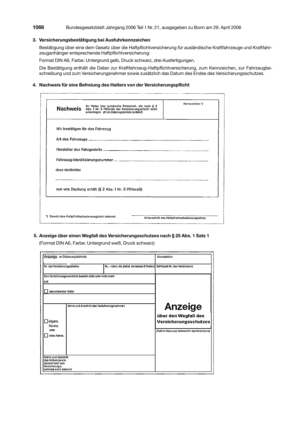 BGBl. 2006, Seite 1066 — Originalseite als Abbildung