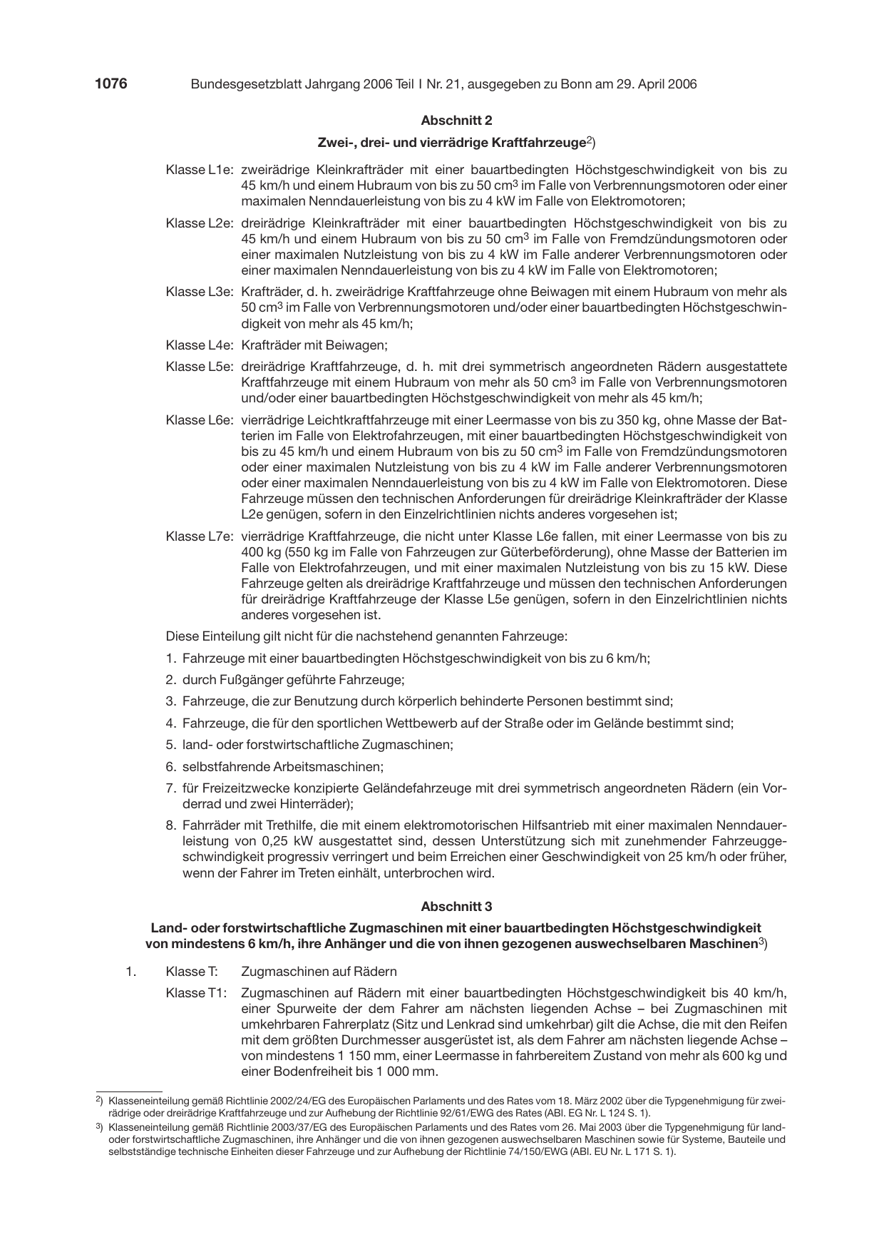 BGBl. 2006, Seite 1076 — Originalseite als Abbildung