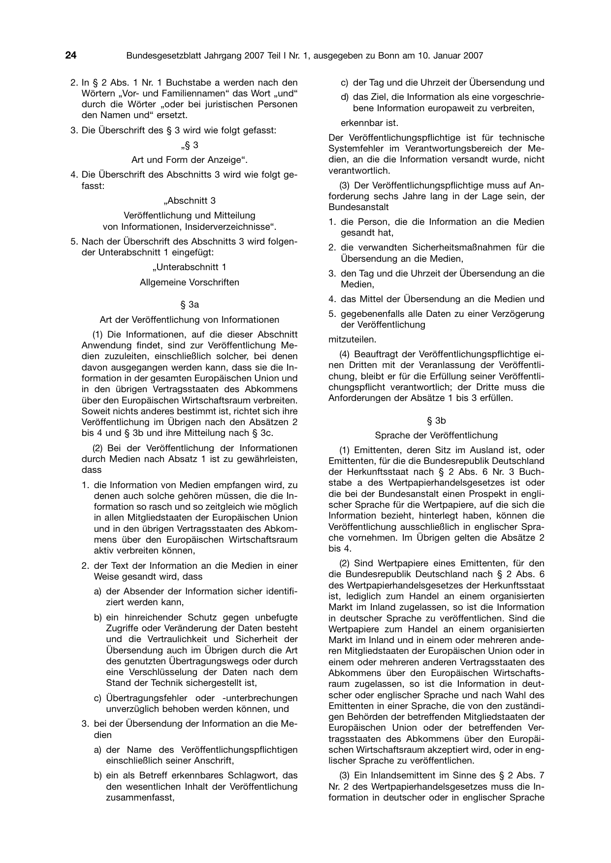 BGBl. 2007, Seite 24 — Originalseite als Abbildung