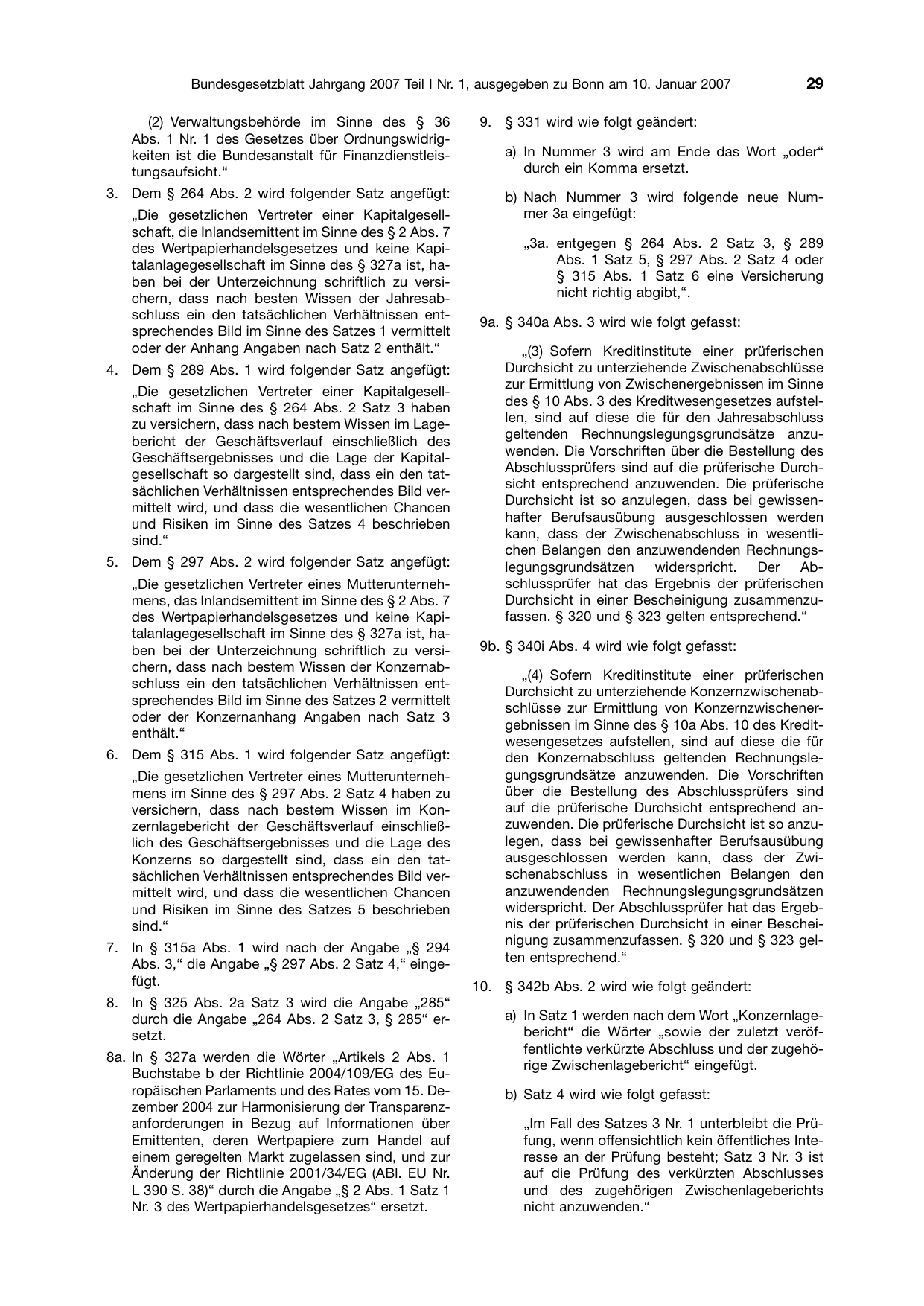 BGBl. 2007, Seite 29 — Originalseite als Abbildung
