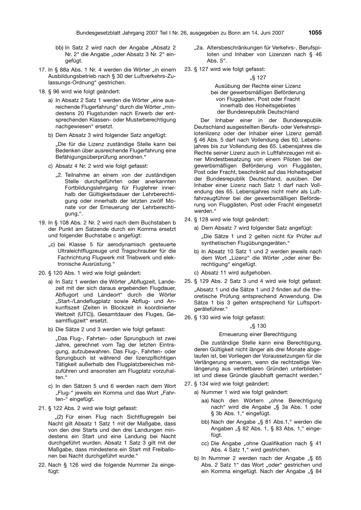 BGBl. 2007, Seite 1055 — Originalseite als Abbildung
