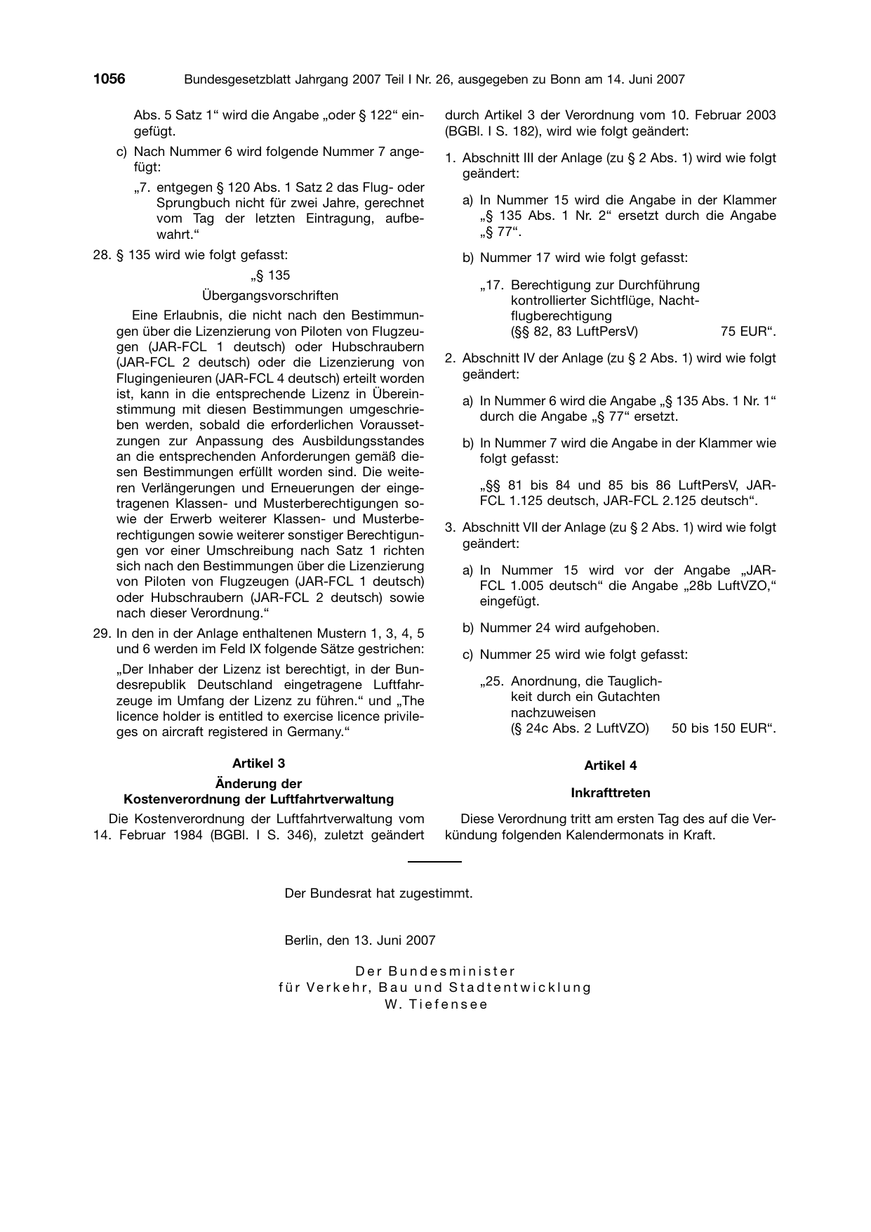 BGBl. 2007, Seite 1056 — Originalseite als Abbildung