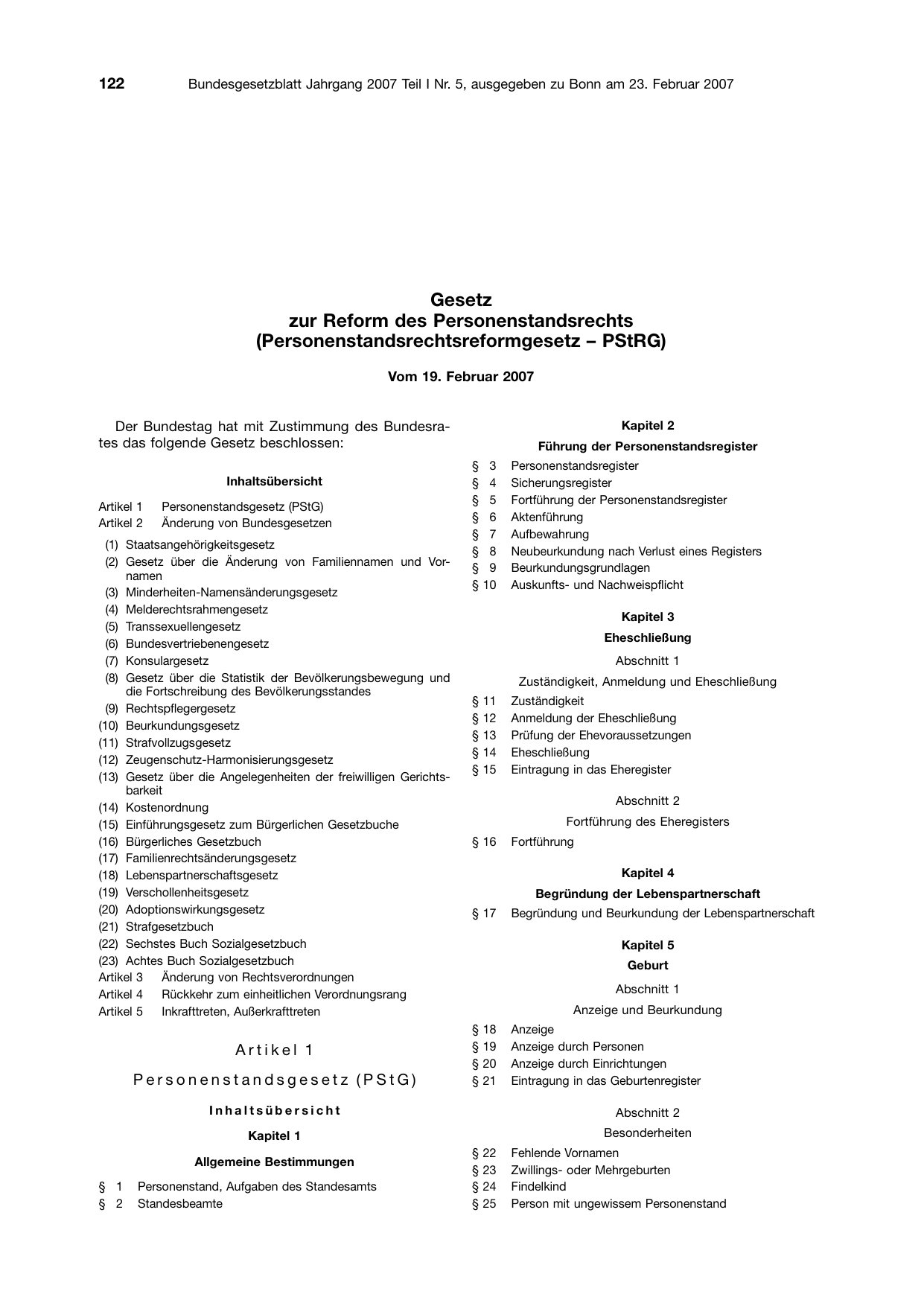 BGBl. 2007, Seite 122 — Originalseite als Abbildung