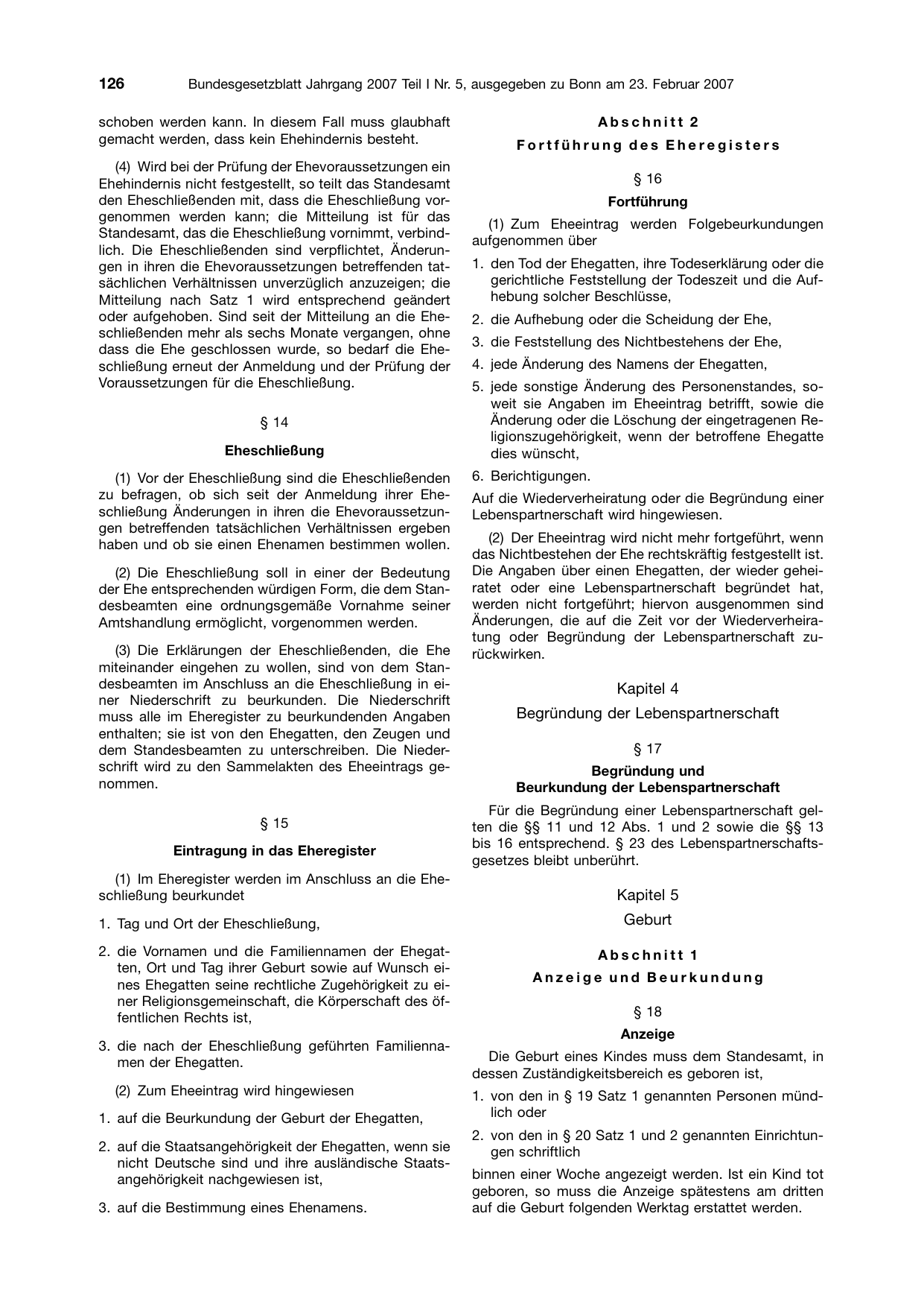 BGBl. 2007, Seite 126 — Originalseite als Abbildung