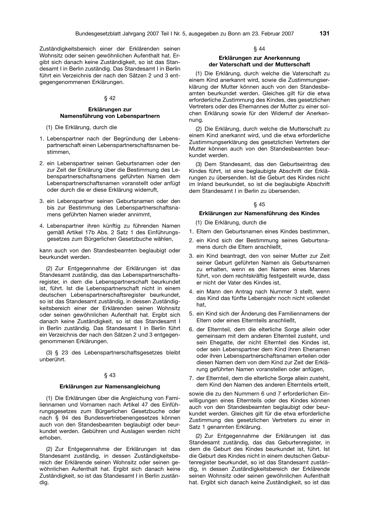 BGBl. 2007, Seite 131 — Originalseite als Abbildung