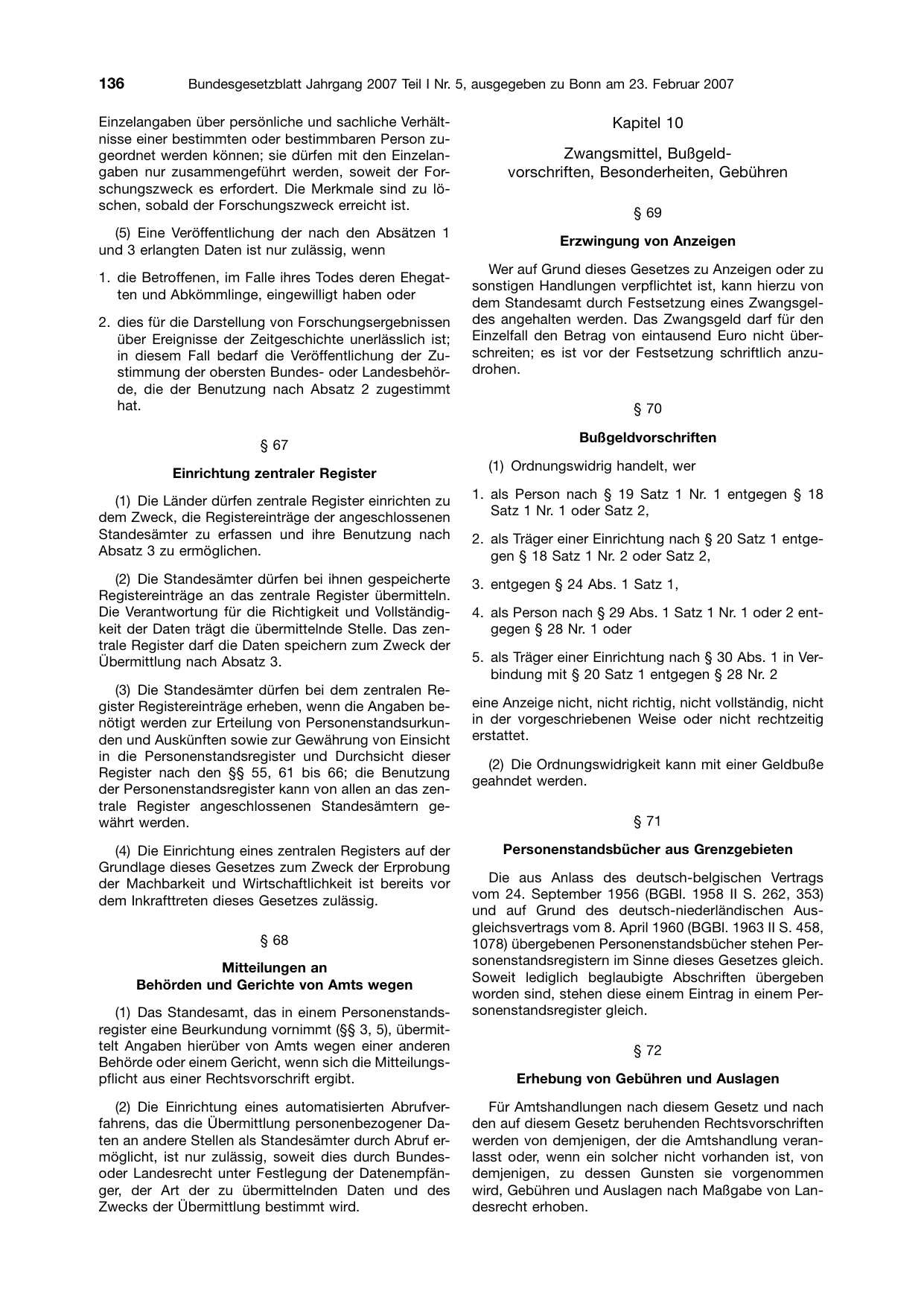 BGBl. 2007, Seite 136 — Originalseite als Abbildung