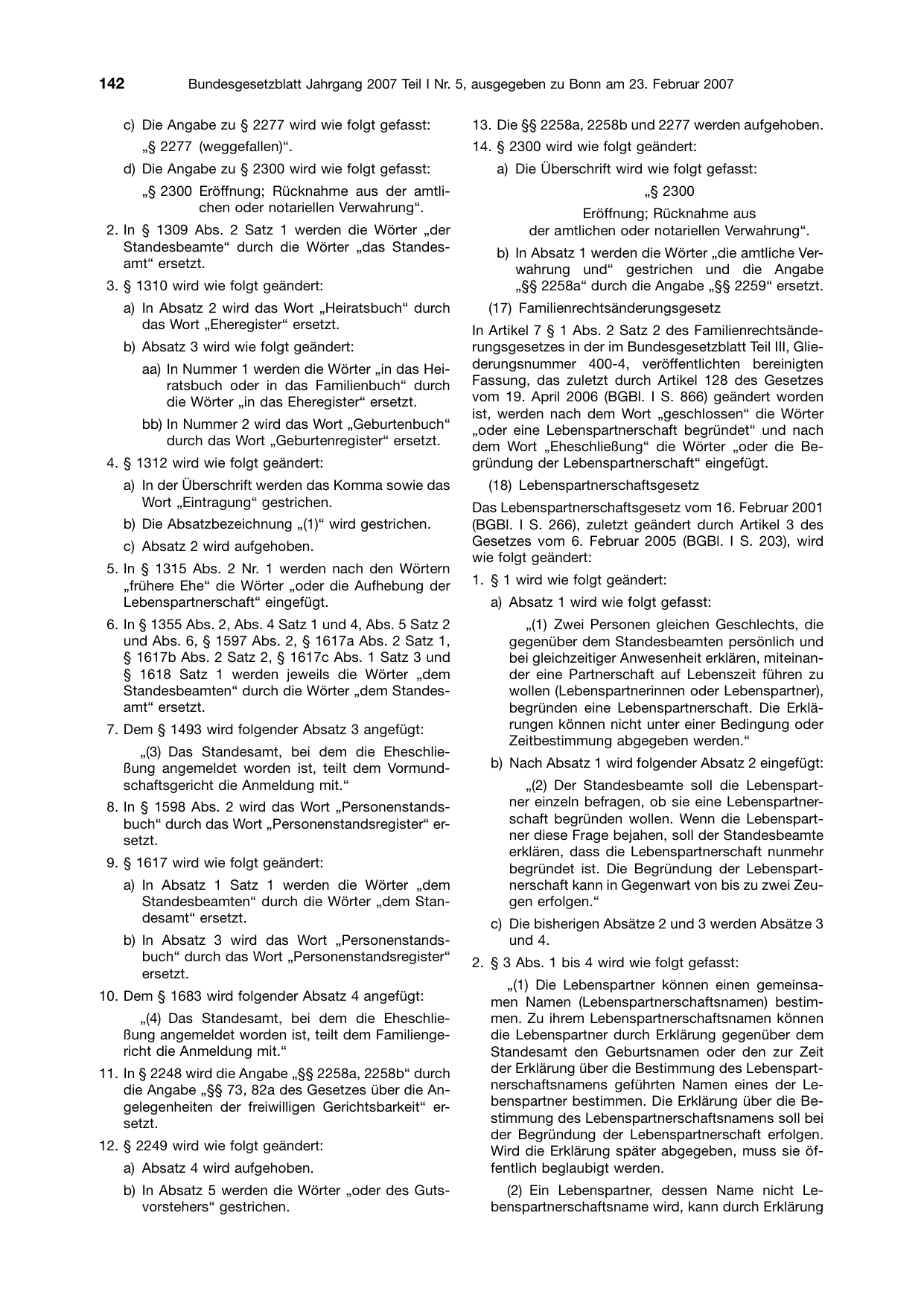 BGBl. 2007, Seite 142 — Originalseite als Abbildung