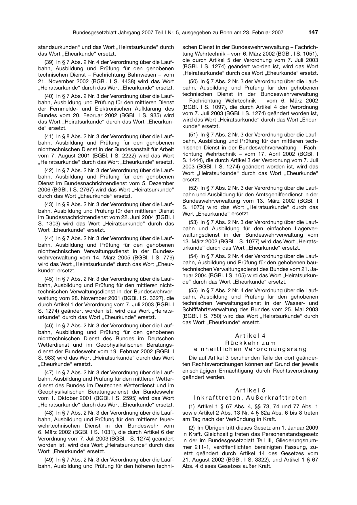 BGBl. 2007, Seite 147 — Originalseite als Abbildung