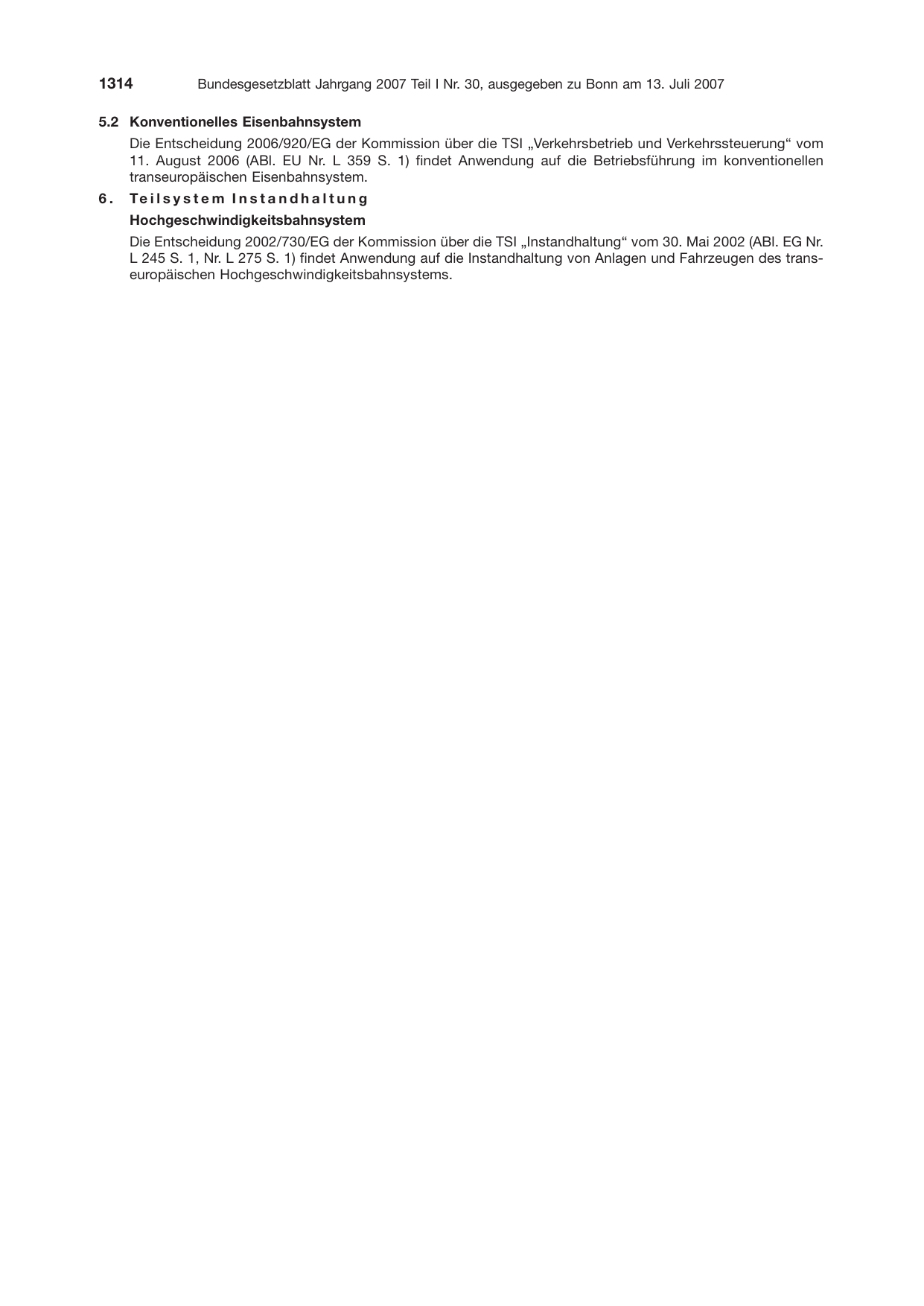 BGBl. 2007, Seite 1314 — Originalseite als Abbildung