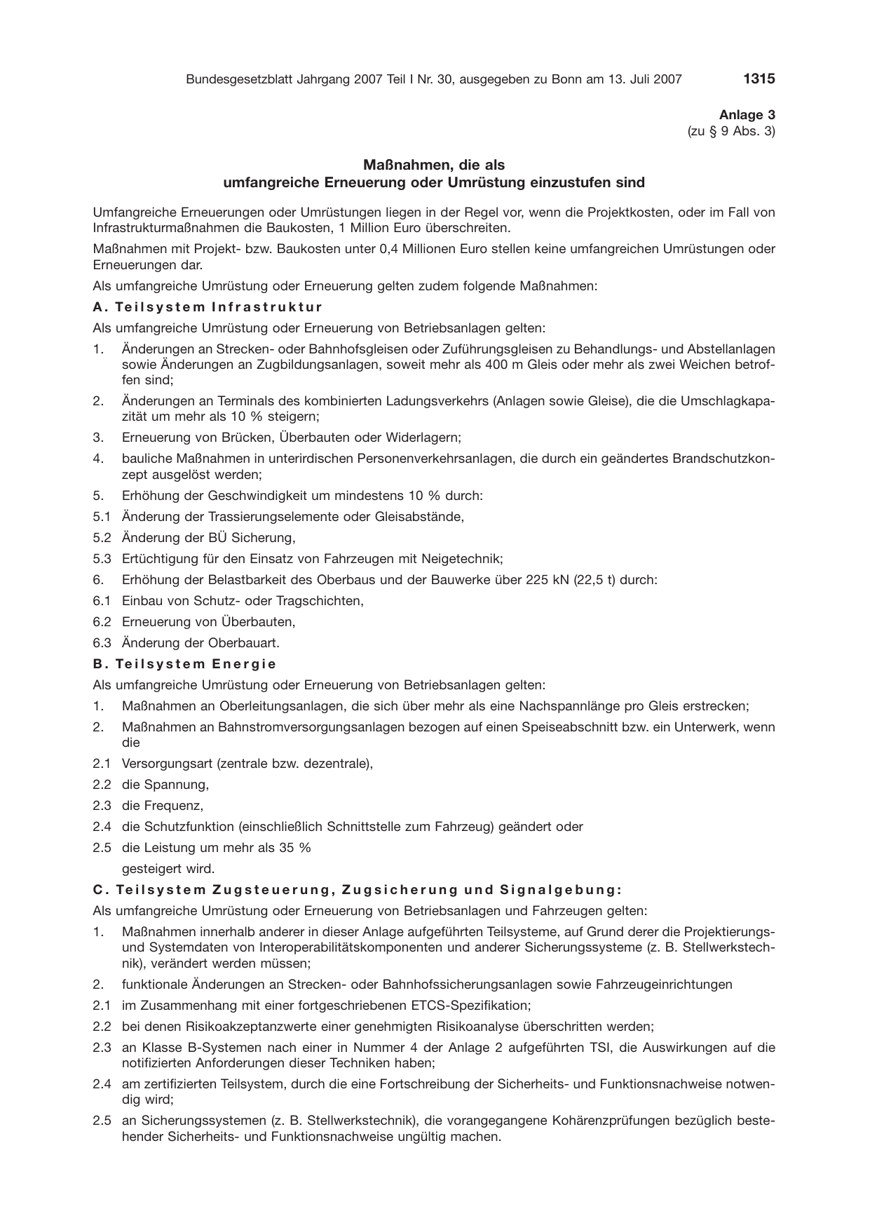 BGBl. 2007, Seite 1315 — Originalseite als Abbildung