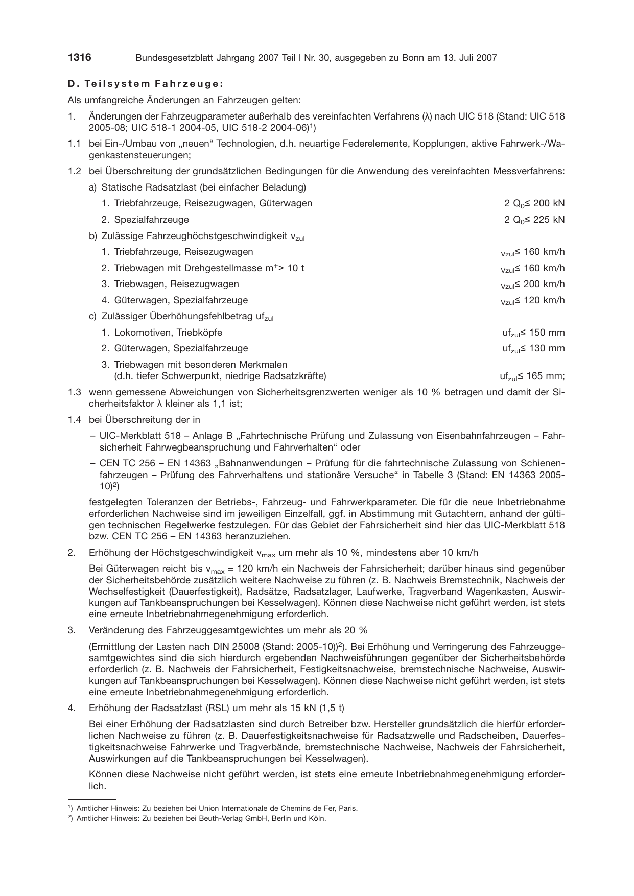 BGBl. 2007, Seite 1316 — Originalseite als Abbildung