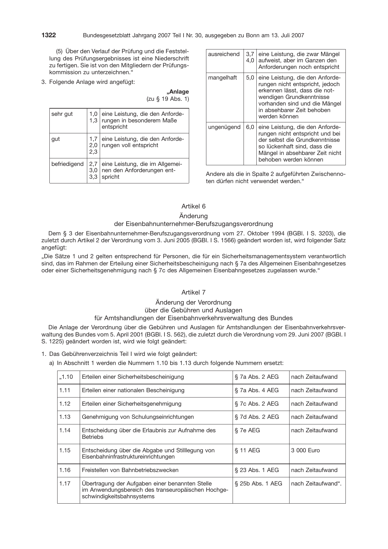 BGBl. 2007, Seite 1322 — Originalseite als Abbildung
