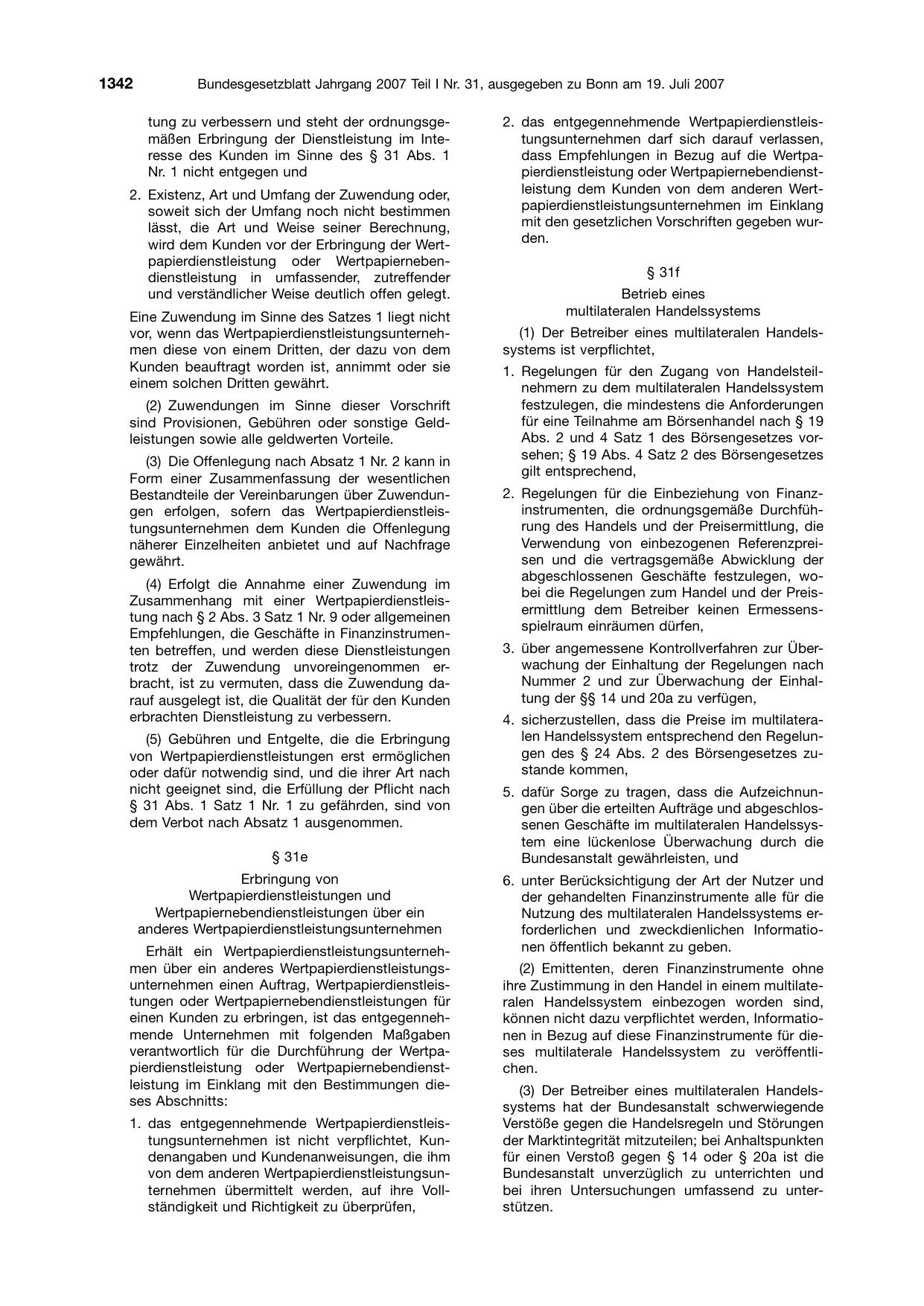 BGBl. 2007, Seite 1342 — Originalseite als Abbildung