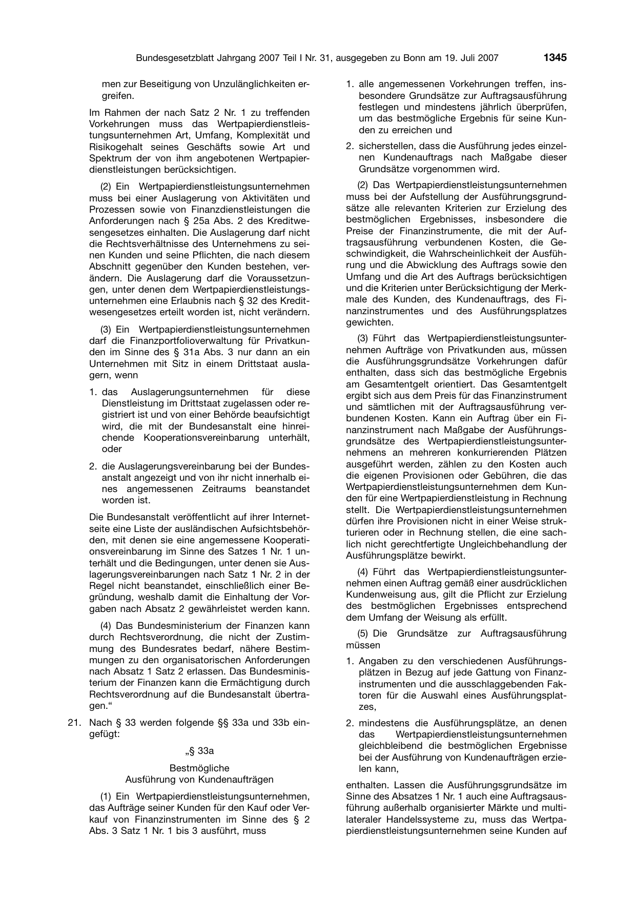 BGBl. 2007, Seite 1345 — Originalseite als Abbildung
