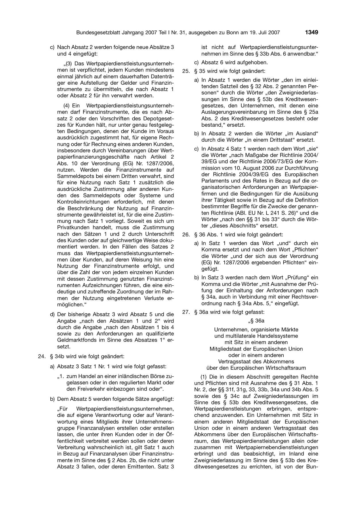BGBl. 2007, Seite 1349 — Originalseite als Abbildung