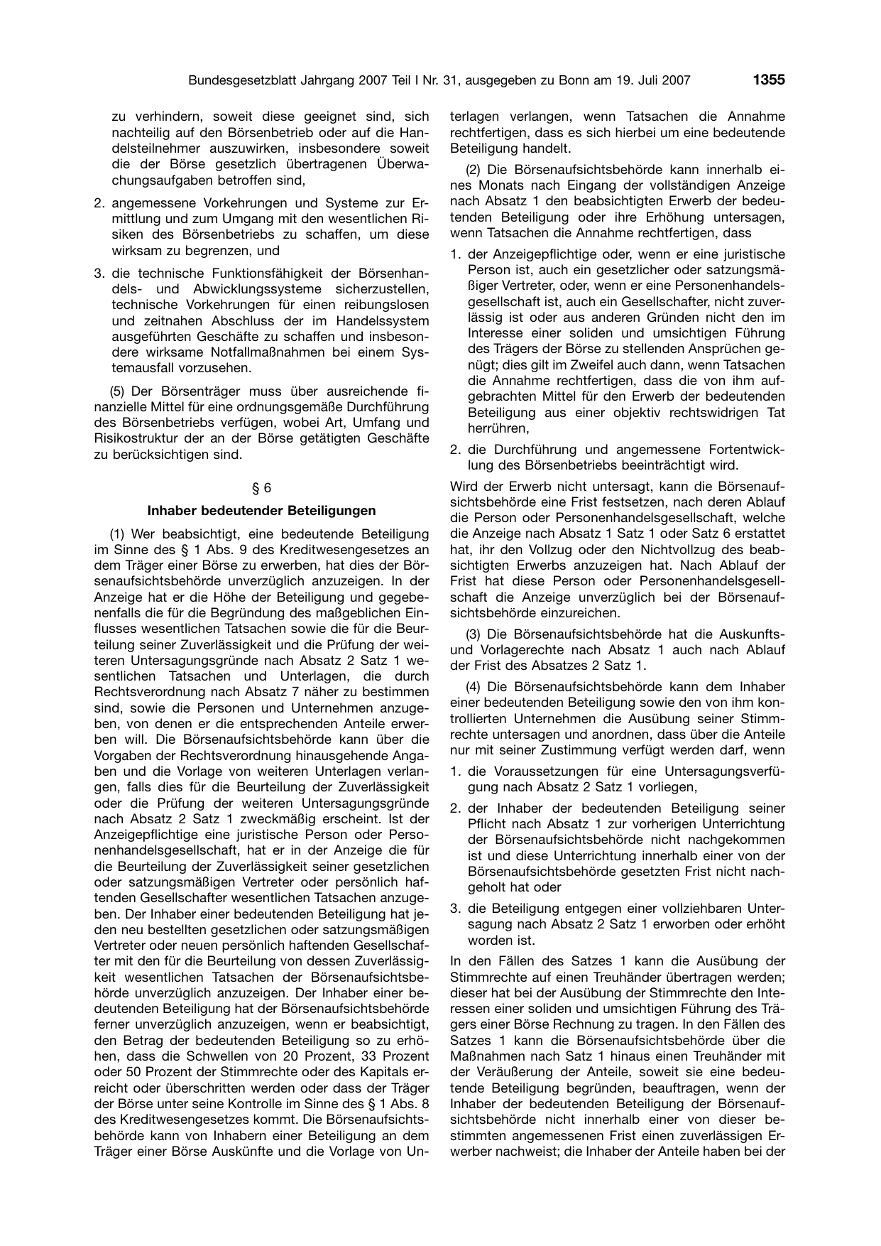 BGBl. 2007, Seite 1355 — Originalseite als Abbildung