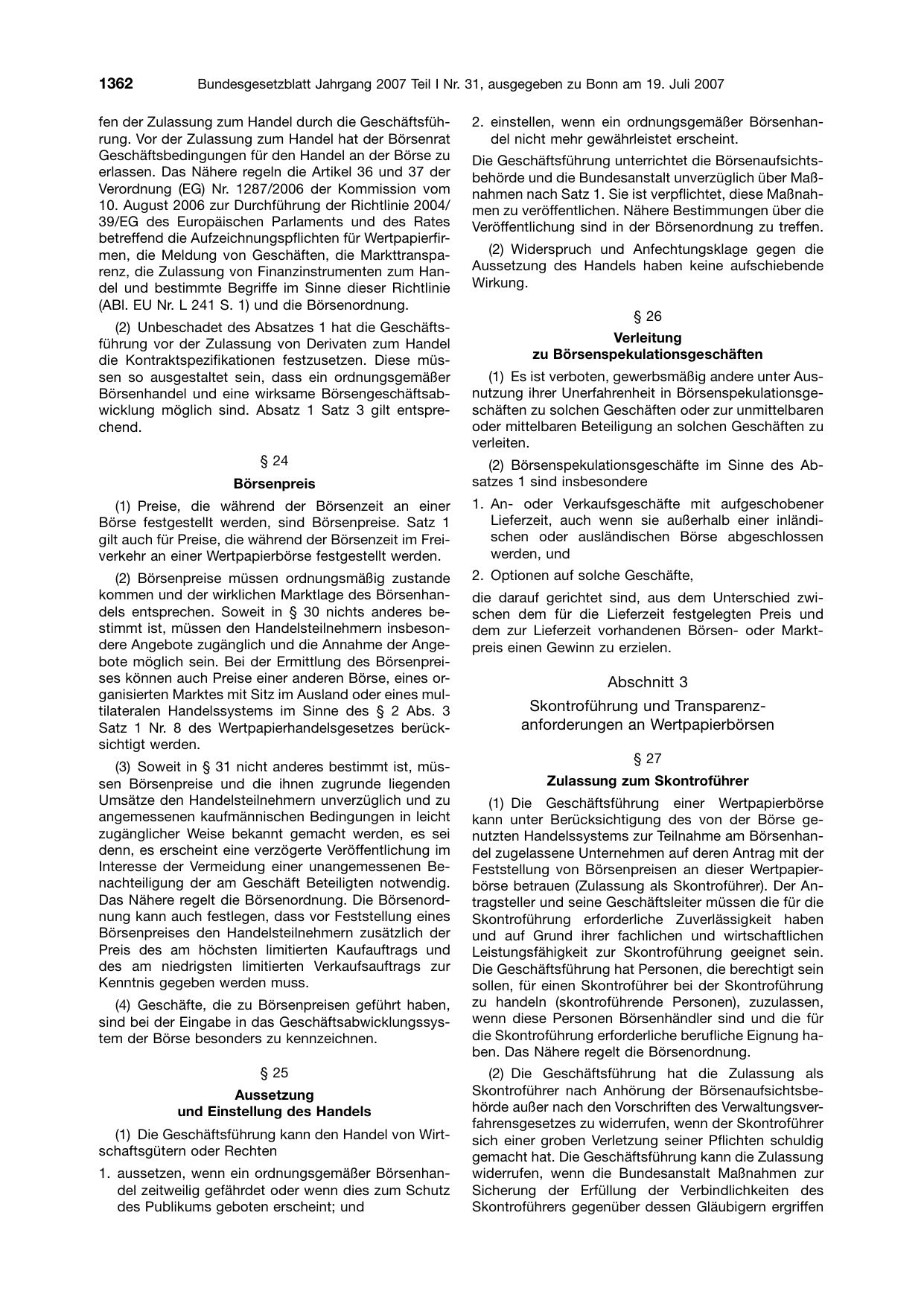 BGBl. 2007, Seite 1362 — Originalseite als Abbildung