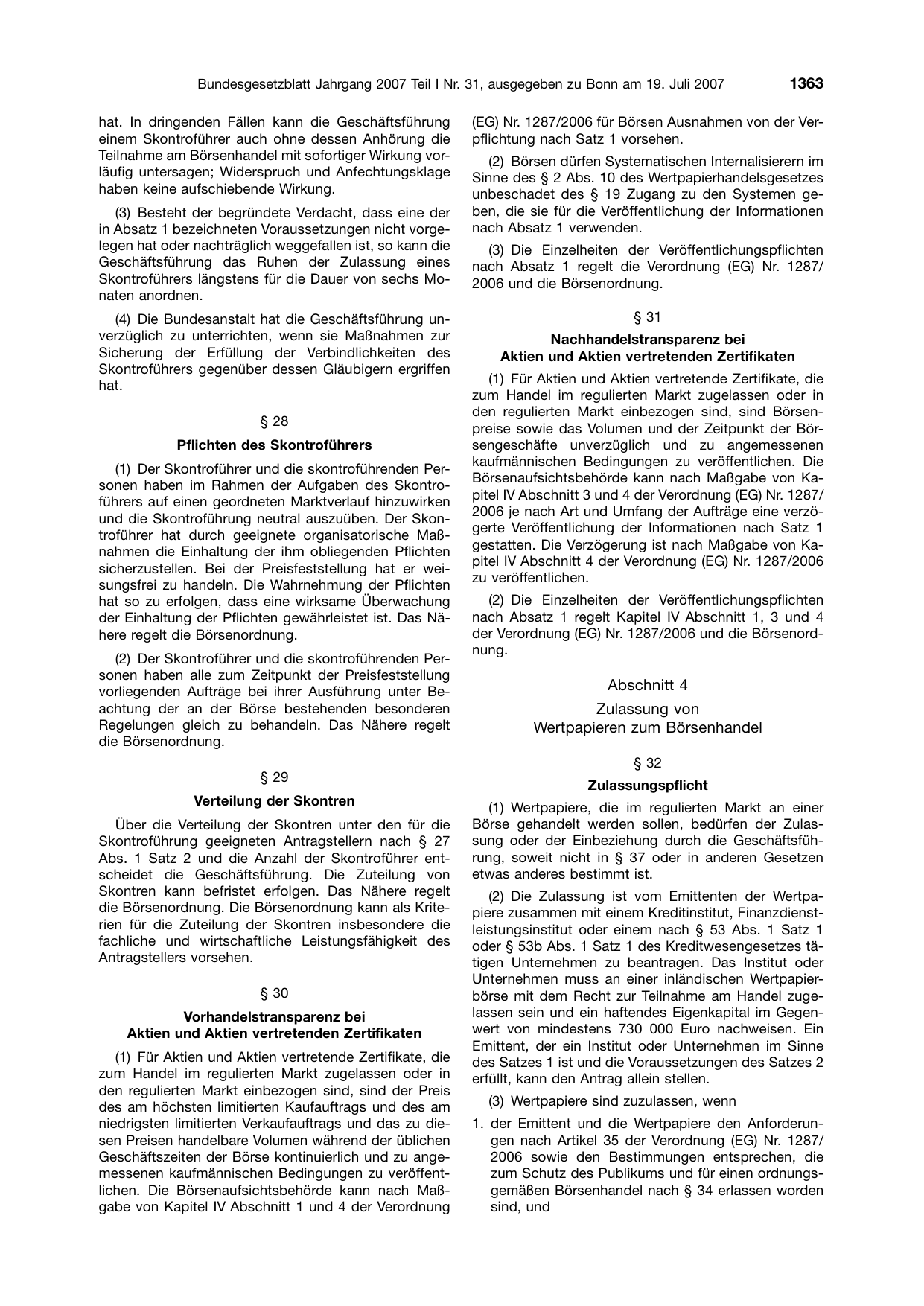 BGBl. 2007, Seite 1363 — Originalseite als Abbildung