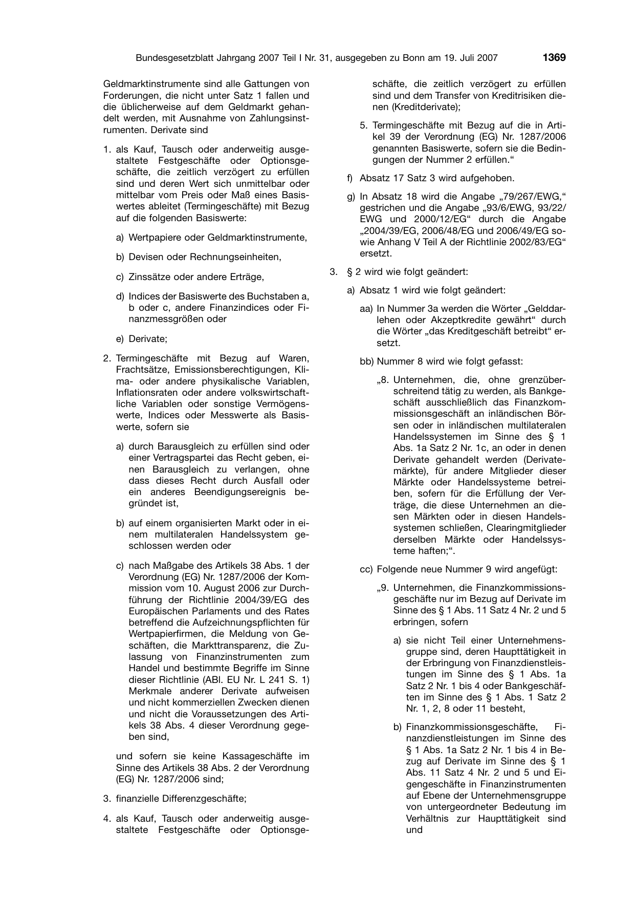BGBl. 2007, Seite 1369 — Originalseite als Abbildung