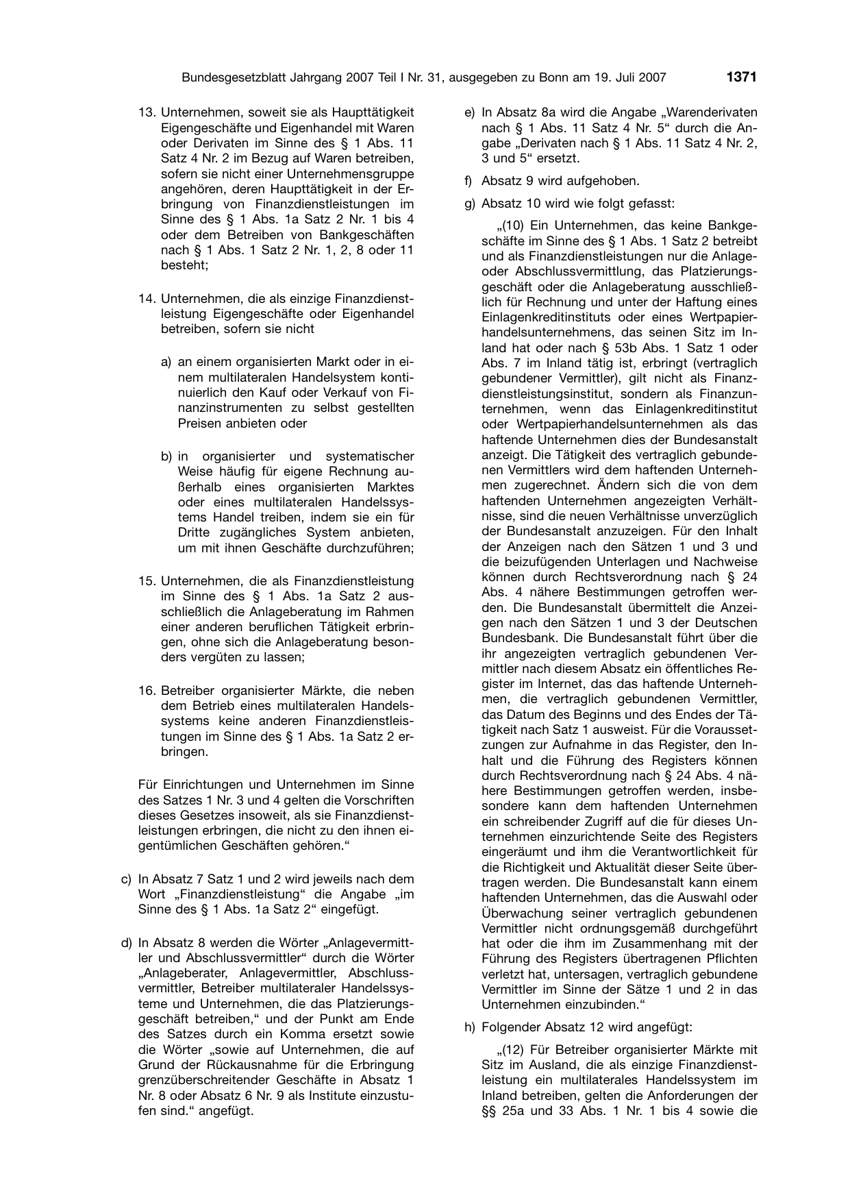 BGBl. 2007, Seite 1371 — Originalseite als Abbildung