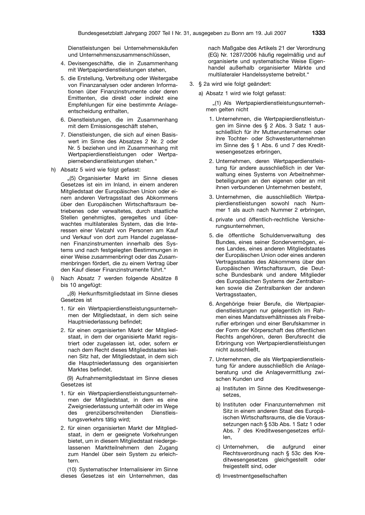 BGBl. 2007, Seite 1333 — Originalseite als Abbildung