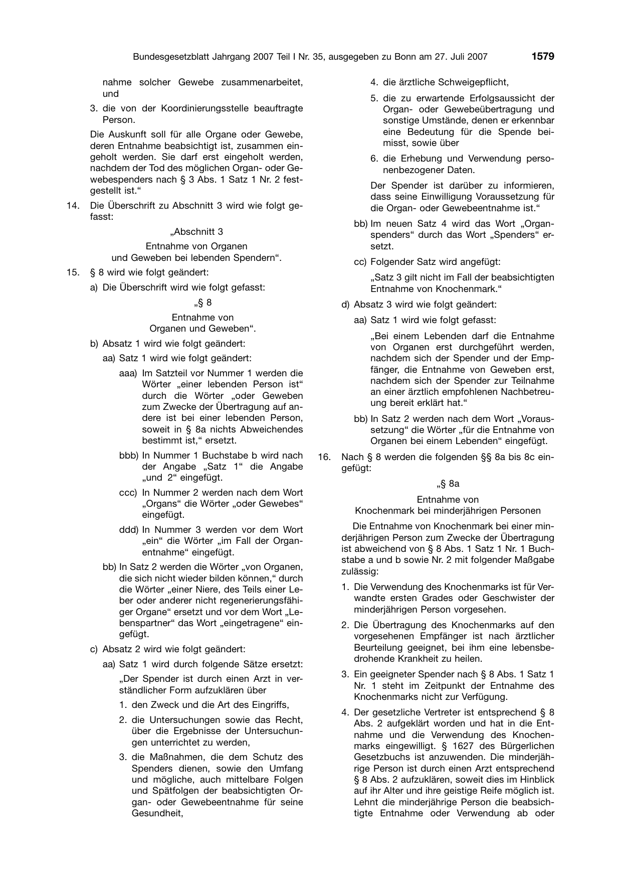 BGBl. 2007, Seite 1579 — Originalseite als Abbildung