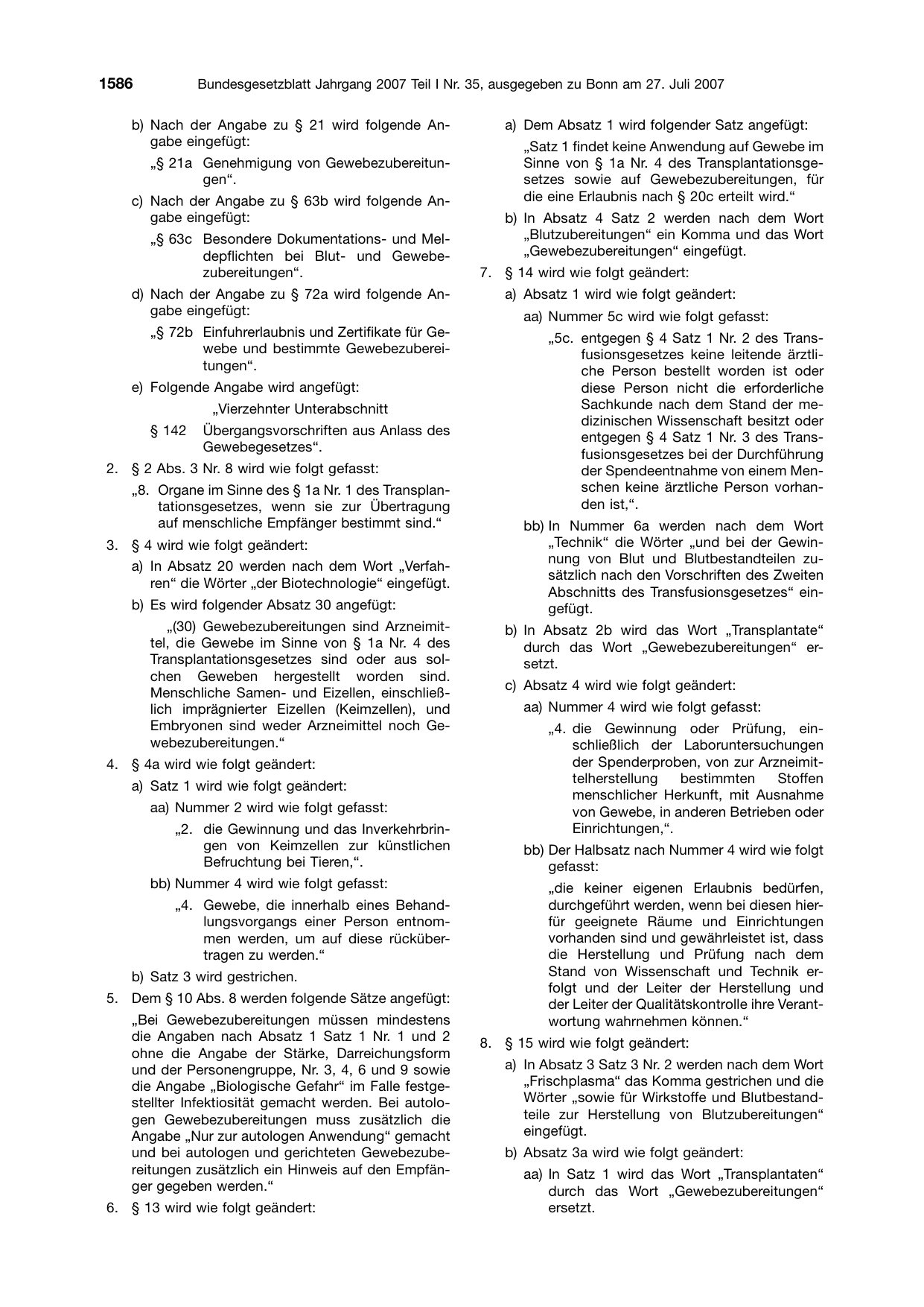 BGBl. 2007, Seite 1586 — Originalseite als Abbildung
