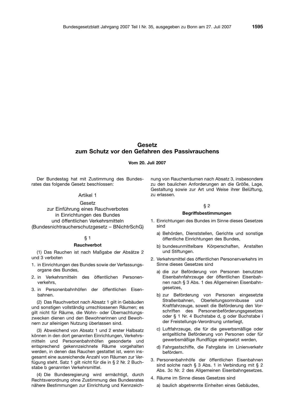 BGBl. 2007, Seite 1595 — Originalseite als Abbildung
