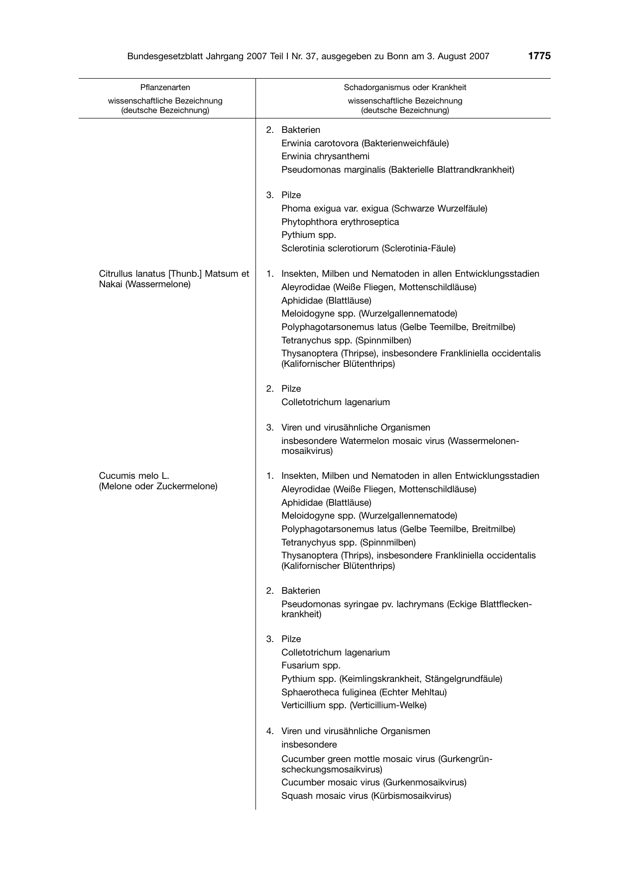 BGBl. 2007, Seite 1775 — Originalseite als Abbildung