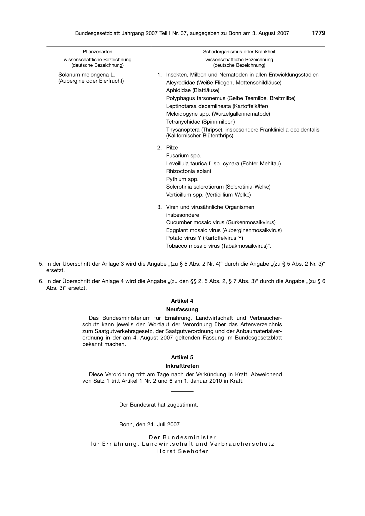 BGBl. 2007, Seite 1779 — Originalseite als Abbildung