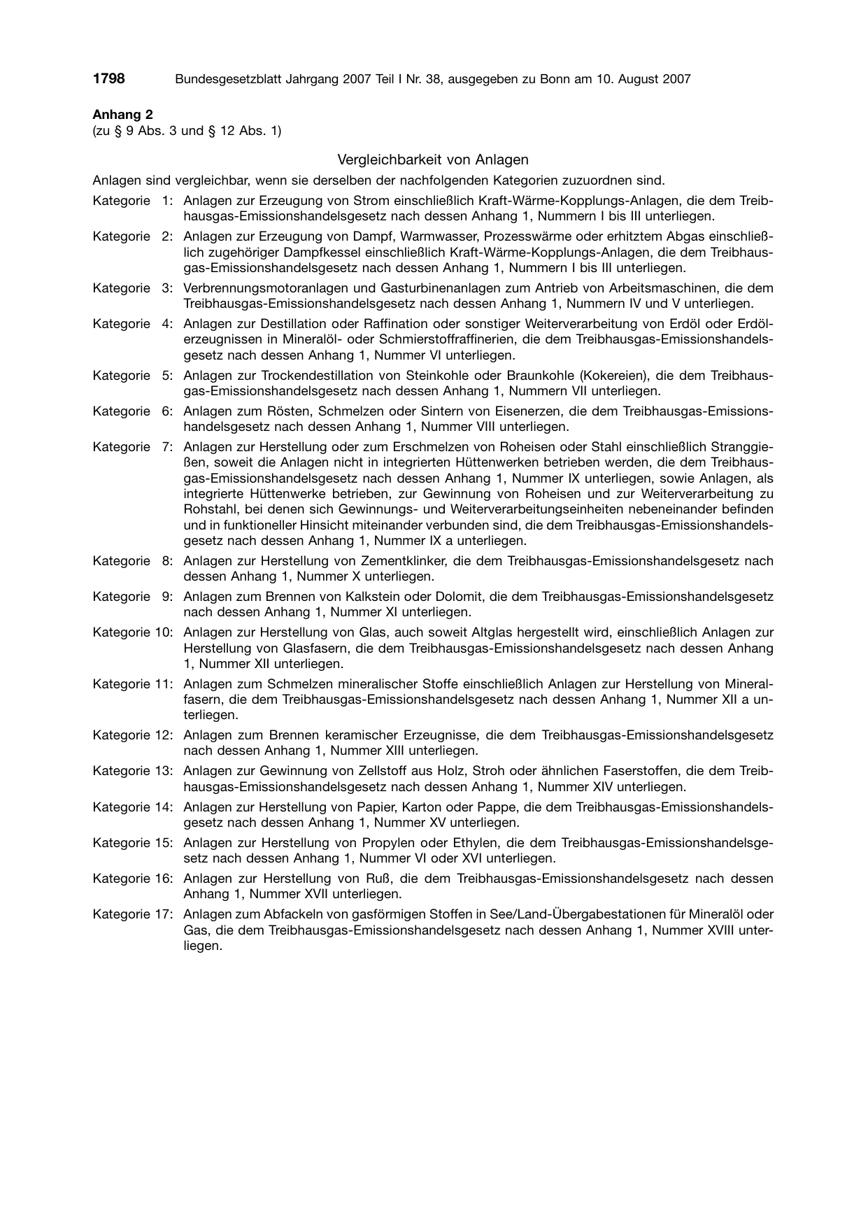 BGBl. 2007, Seite 1798 — Originalseite als Abbildung