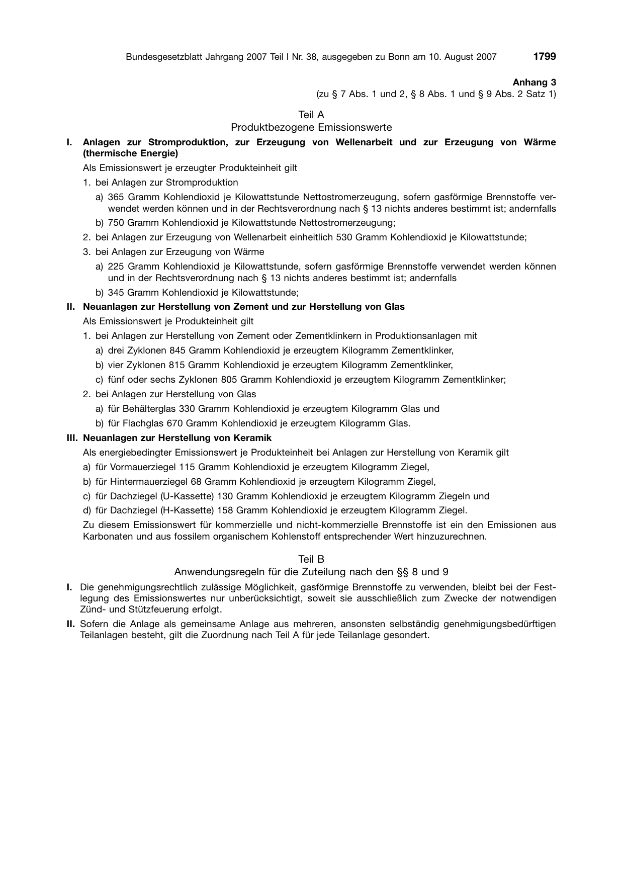 BGBl. 2007, Seite 1799 — Originalseite als Abbildung