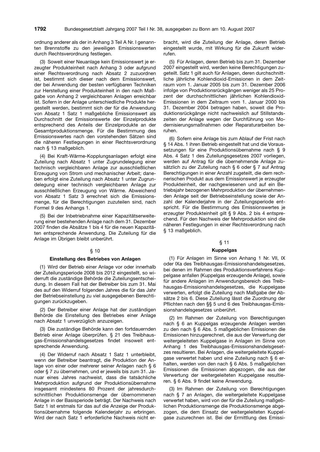 BGBl. 2007, Seite 1792 — Originalseite als Abbildung