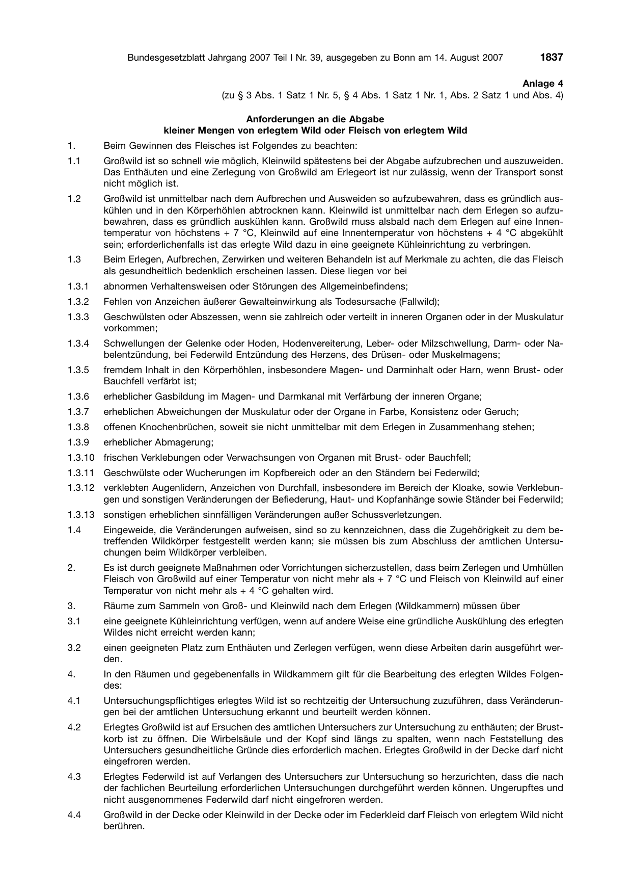 BGBl. 2007, Seite 1837 — Originalseite als Abbildung