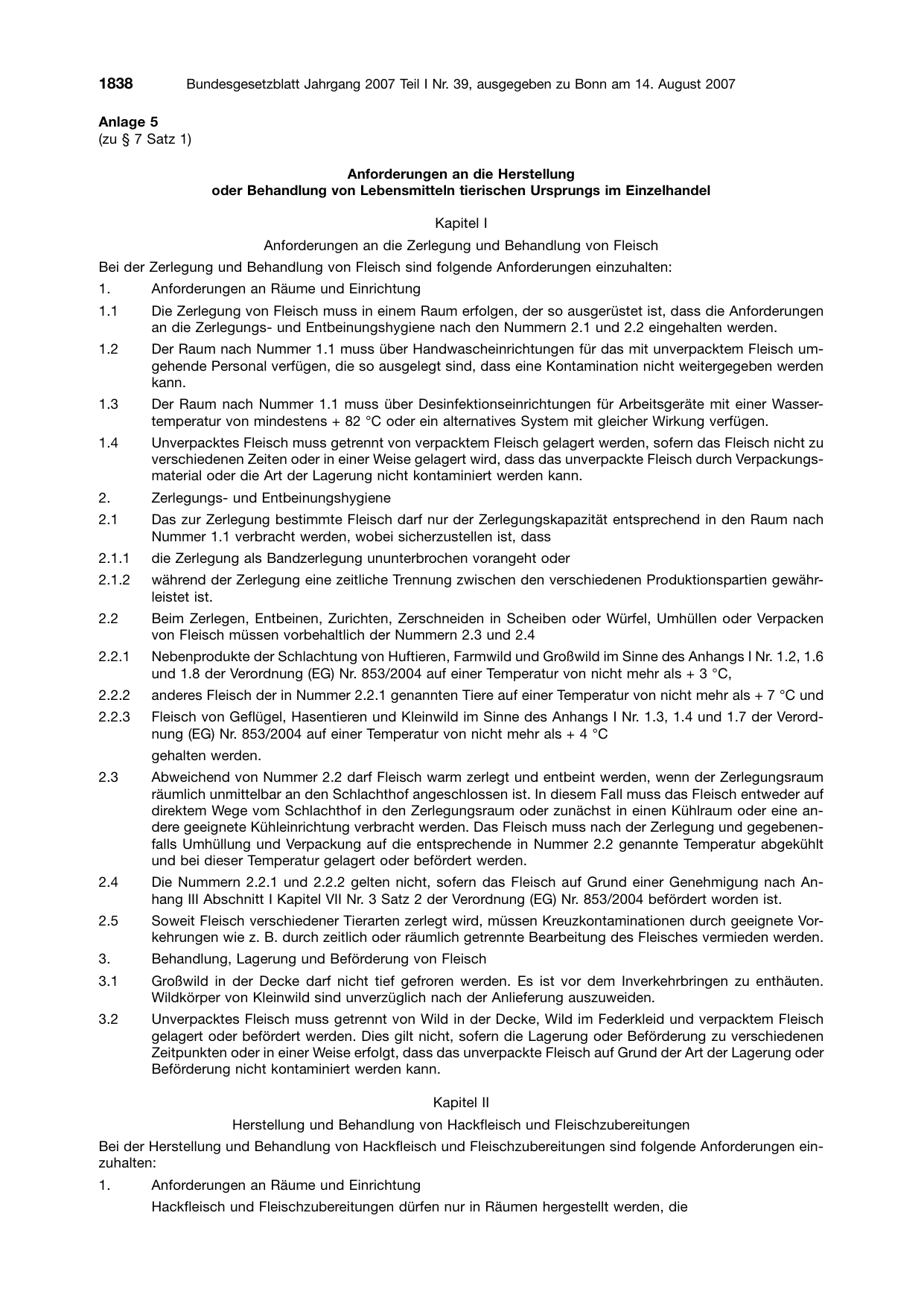BGBl. 2007, Seite 1838 — Originalseite als Abbildung