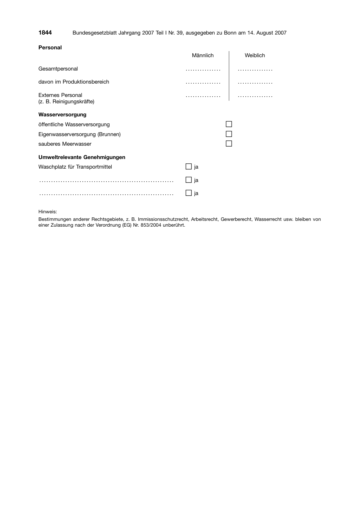 BGBl. 2007, Seite 1844 — Originalseite als Abbildung