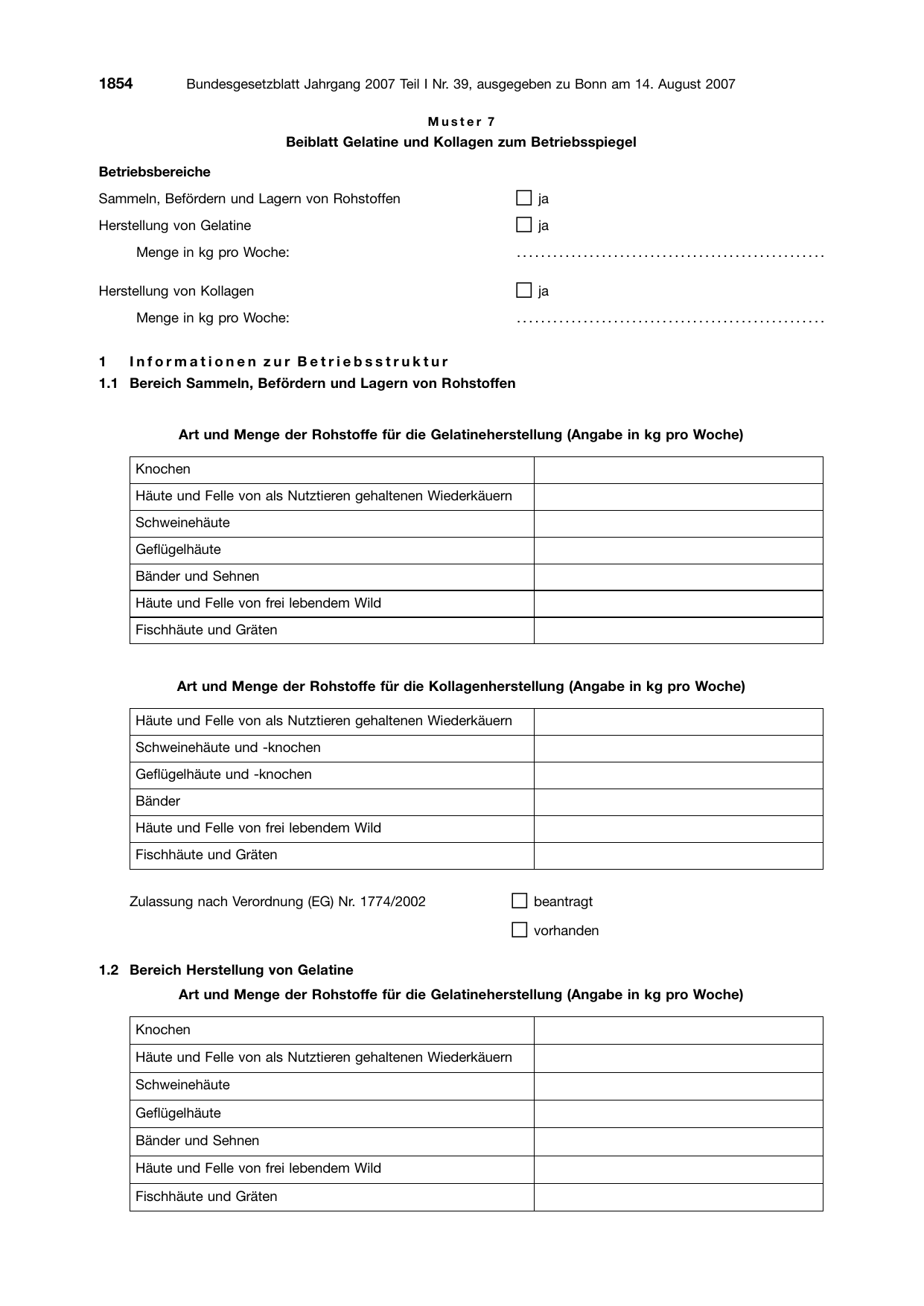 BGBl. 2007, Seite 1854 — Originalseite als Abbildung