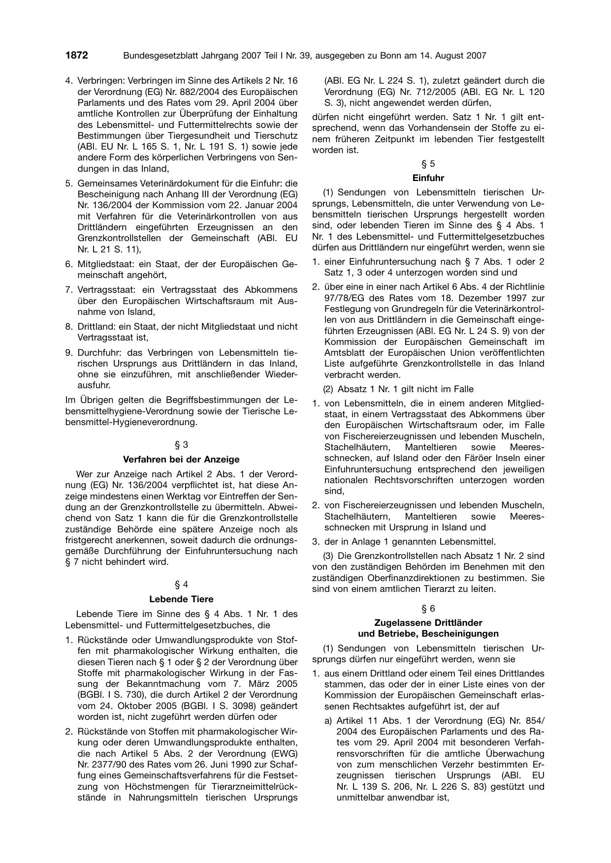 BGBl. 2007, Seite 1872 — Originalseite als Abbildung