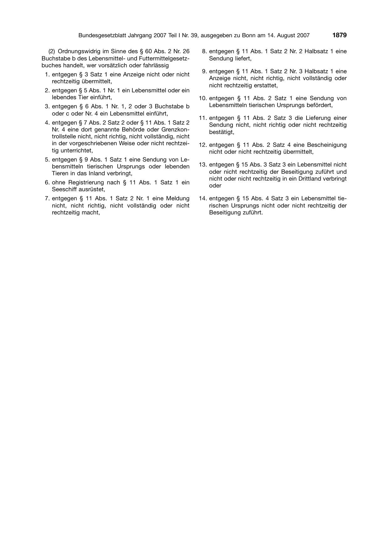 BGBl. 2007, Seite 1879 — Originalseite als Abbildung