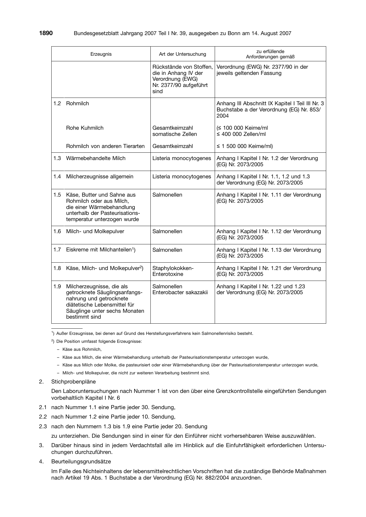 BGBl. 2007, Seite 1890 — Originalseite als Abbildung