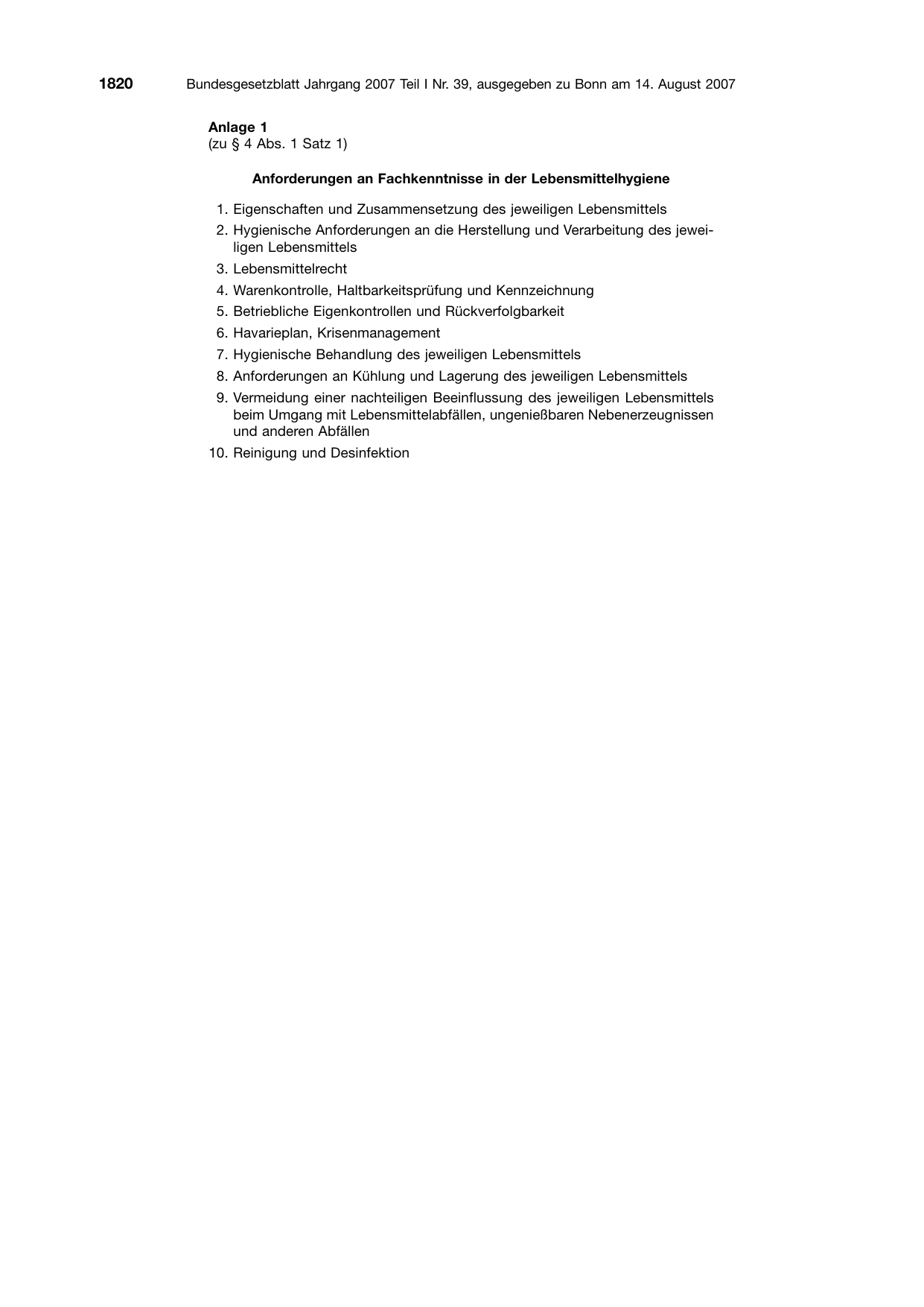 BGBl. 2007, Seite 1820 — Originalseite als Abbildung