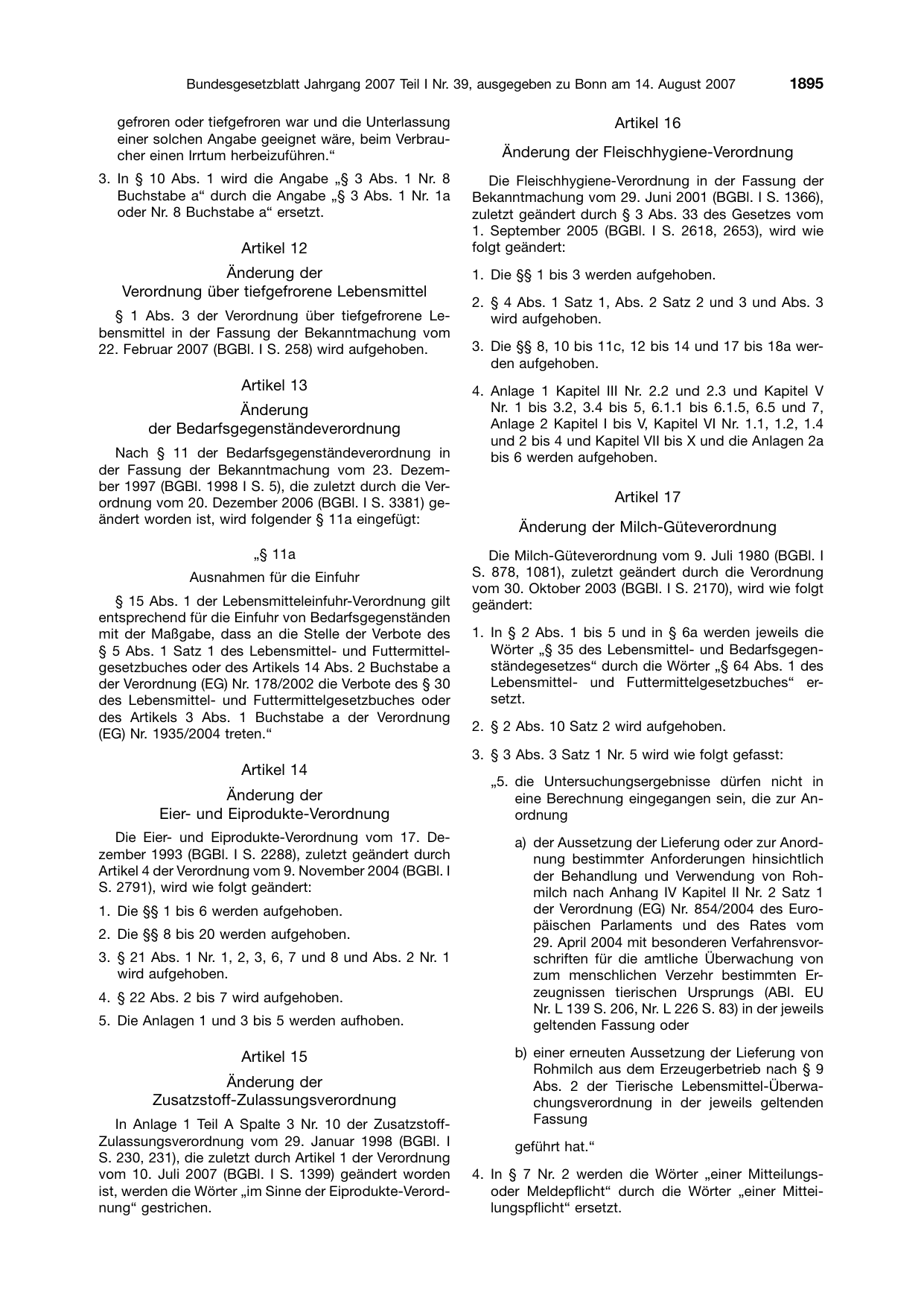 BGBl. 2007, Seite 1895 — Originalseite als Abbildung