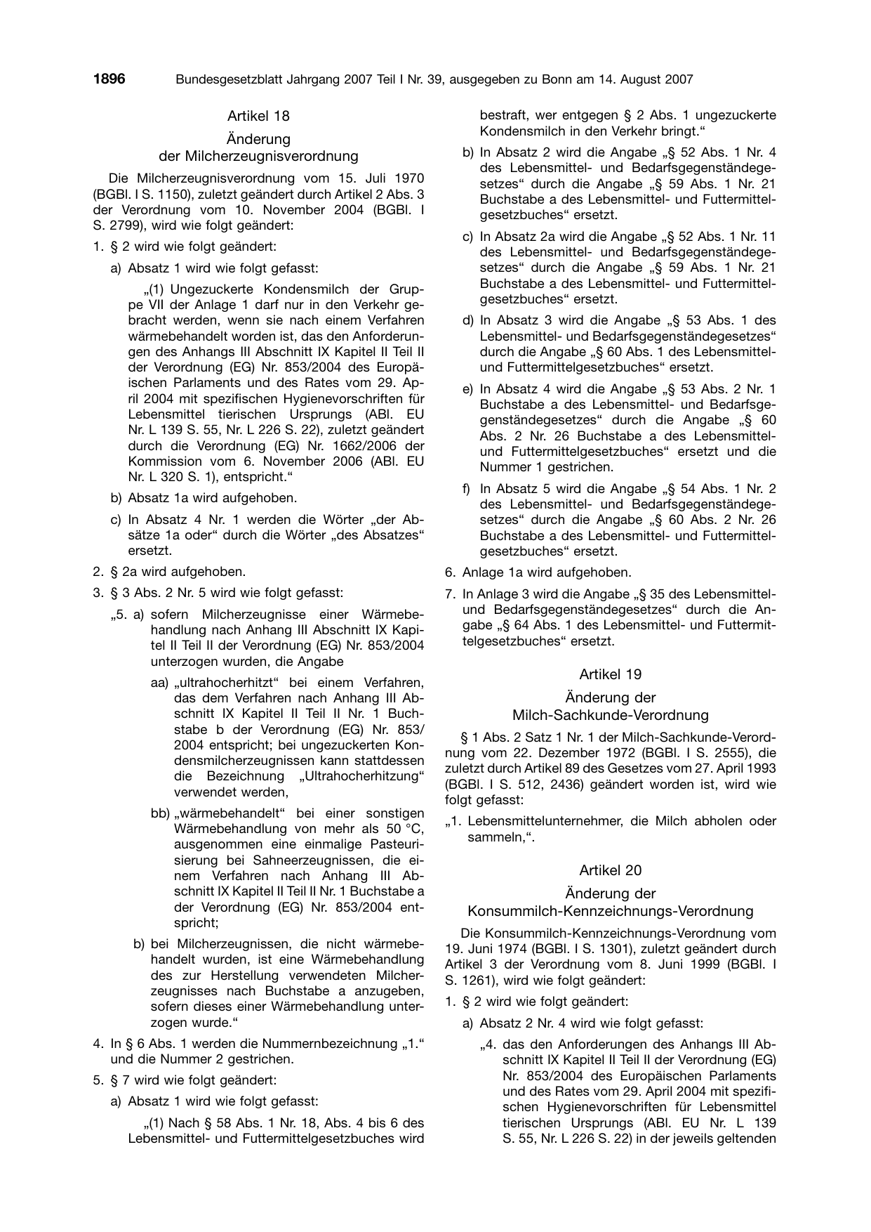 BGBl. 2007, Seite 1896 — Originalseite als Abbildung