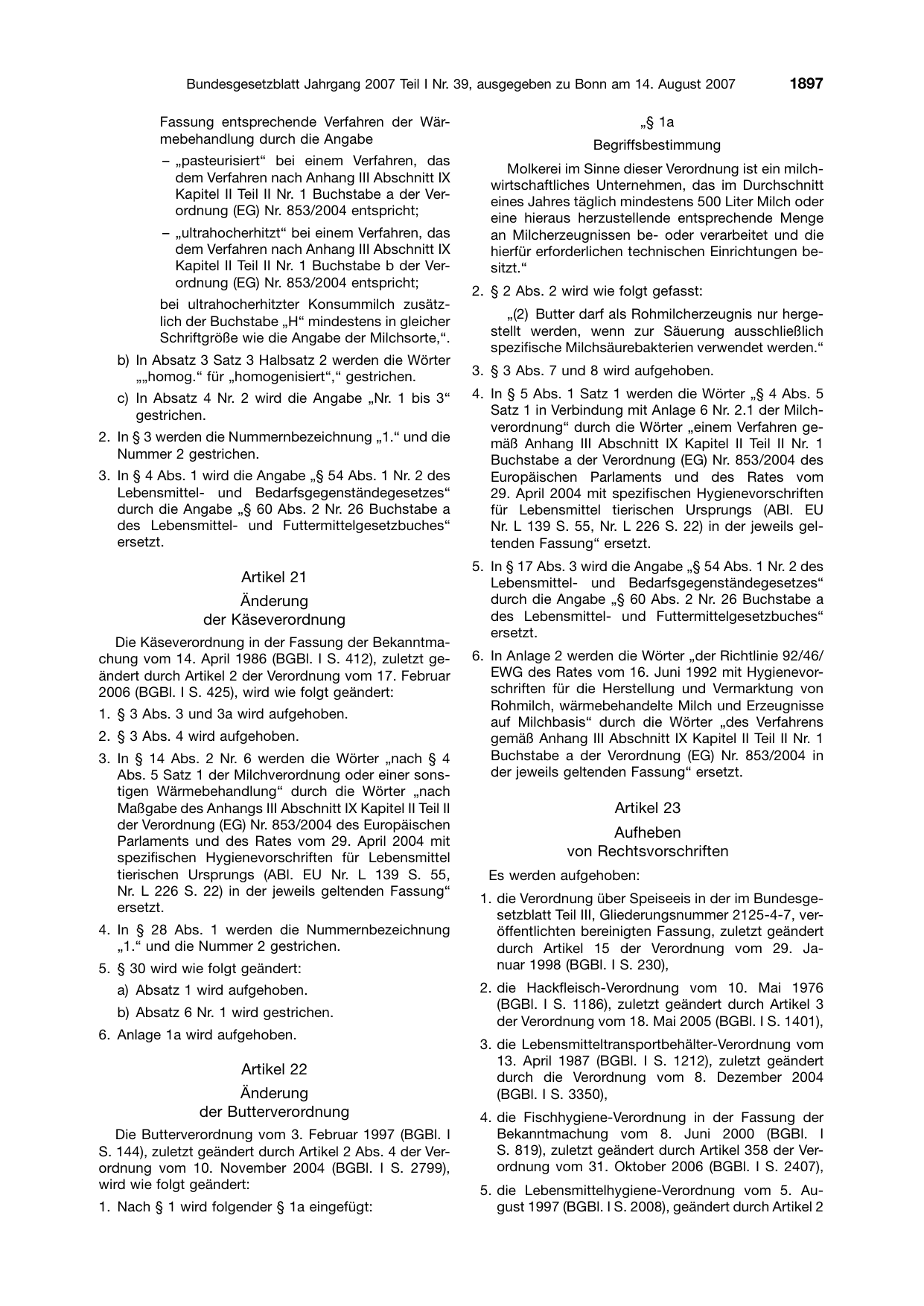 BGBl. 2007, Seite 1897 — Originalseite als Abbildung