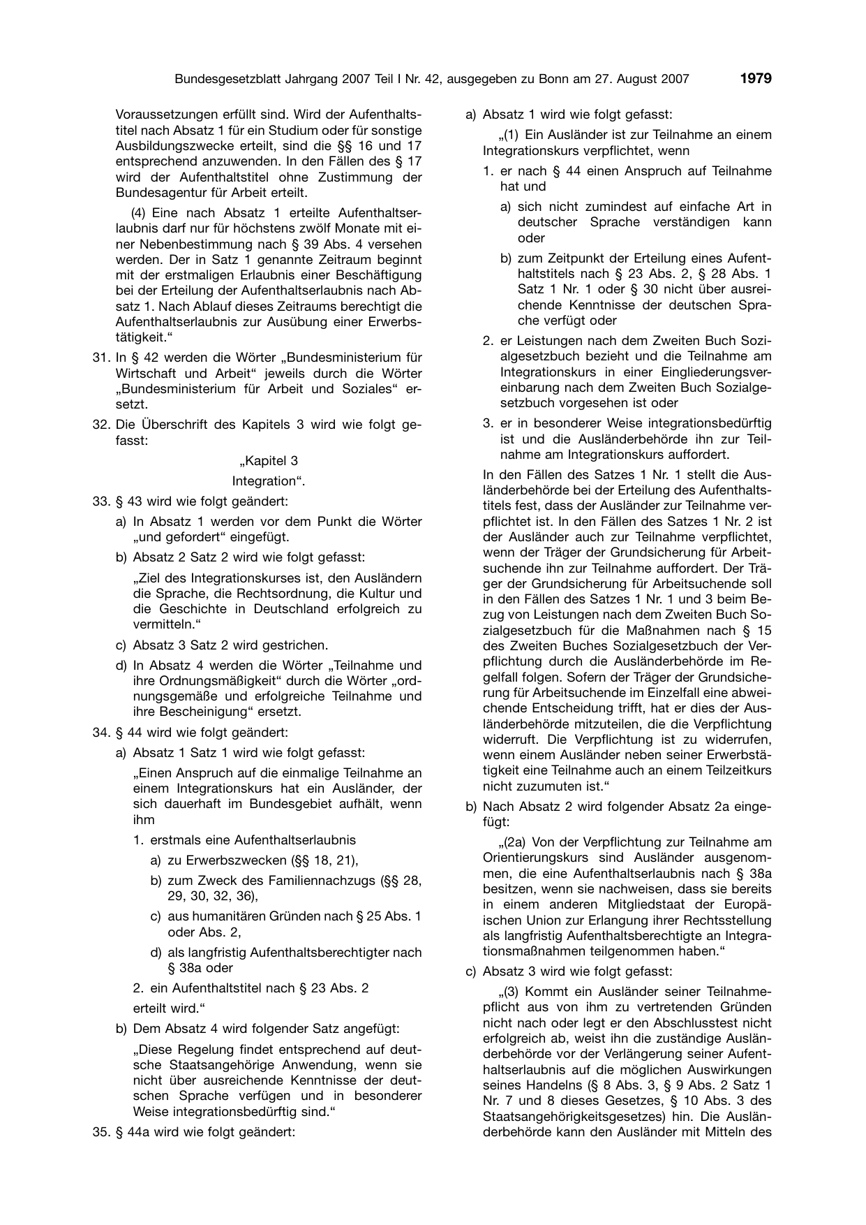 BGBl. 2007, Seite 1979 — Originalseite als Abbildung