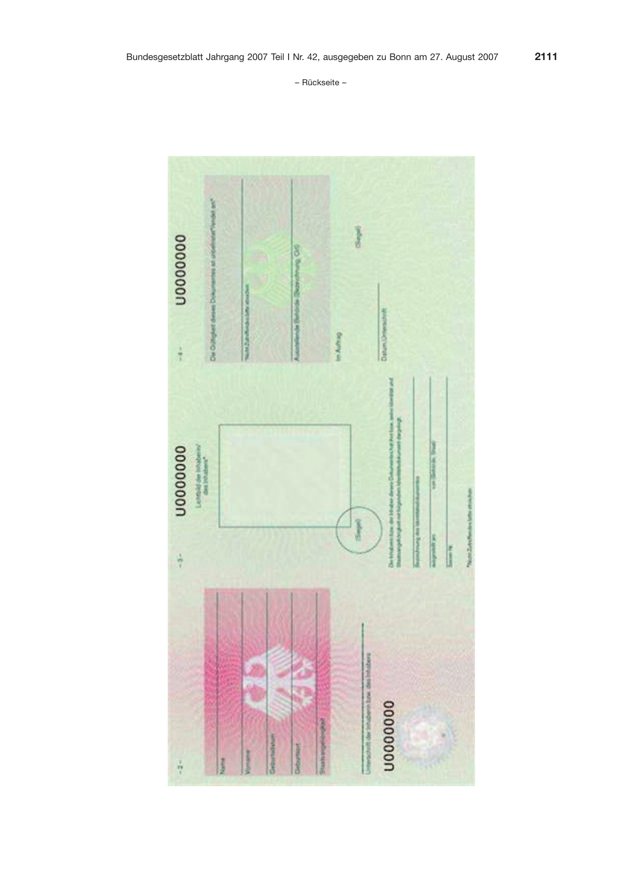 BGBl. 2007, Seite 2111 — Originalseite als Abbildung